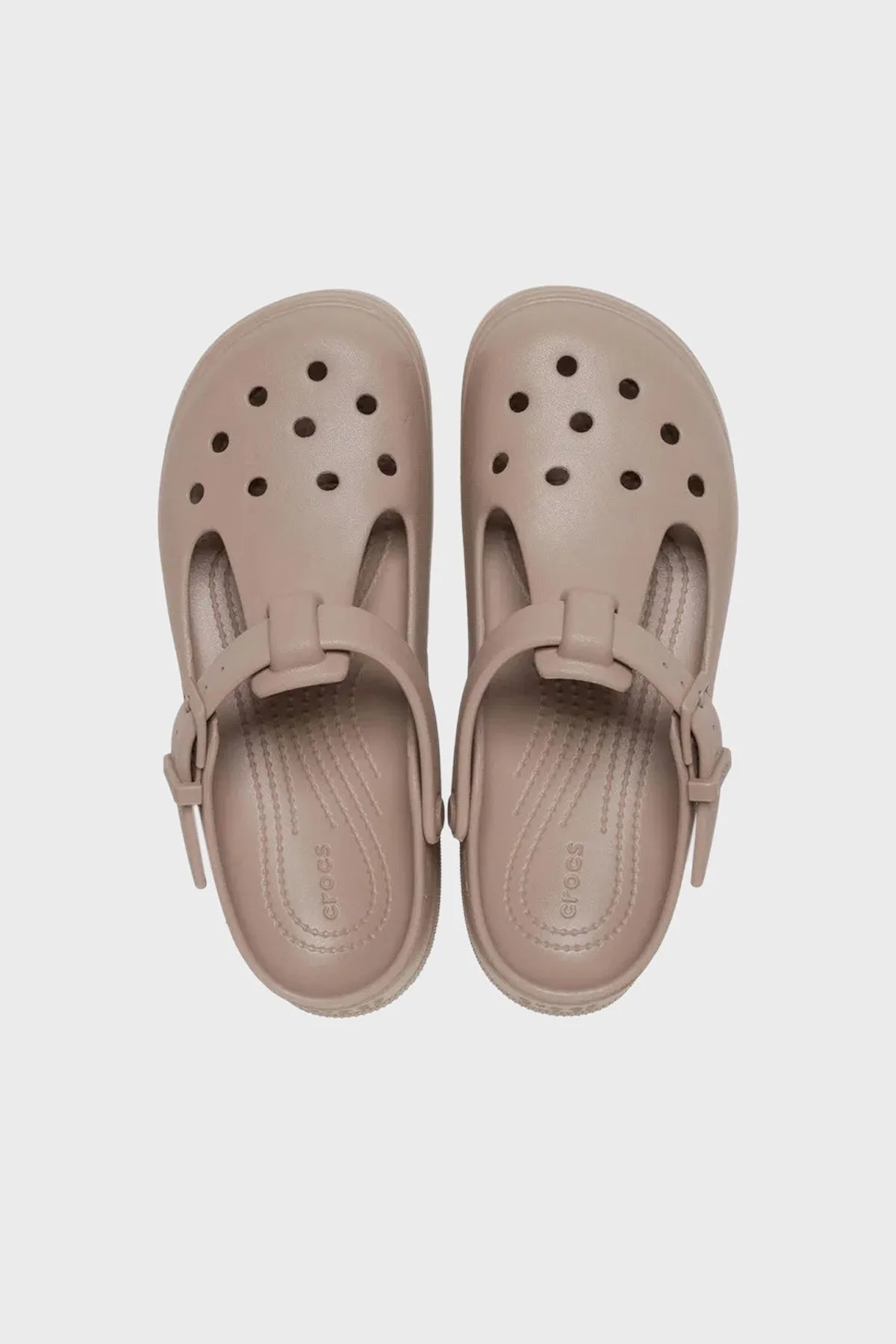 Crocs Classic Mary Jane Clog Ayarlanabilir Kayışlı Kalın Taban Bayan Terlik 210581-214 VİZON - 5