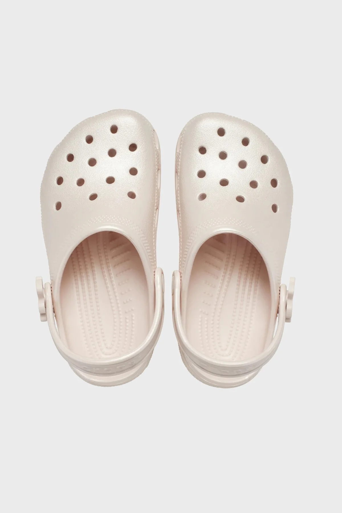 Crocs Classic Pearl Shine Clog K Logolu Çıkarılabilir Kayışlı Kız Çocuk Terlik 212814-6UR BEJ - 3