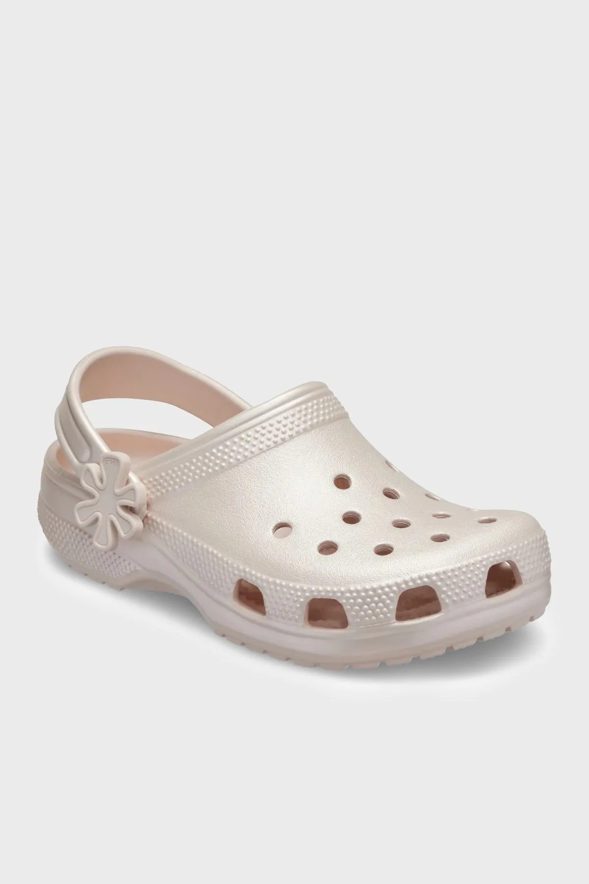 Crocs Classic Pearl Shine Clog K Logolu Çıkarılabilir Kayışlı Kız Çocuk Terlik 212814-6UR BEJ - 4