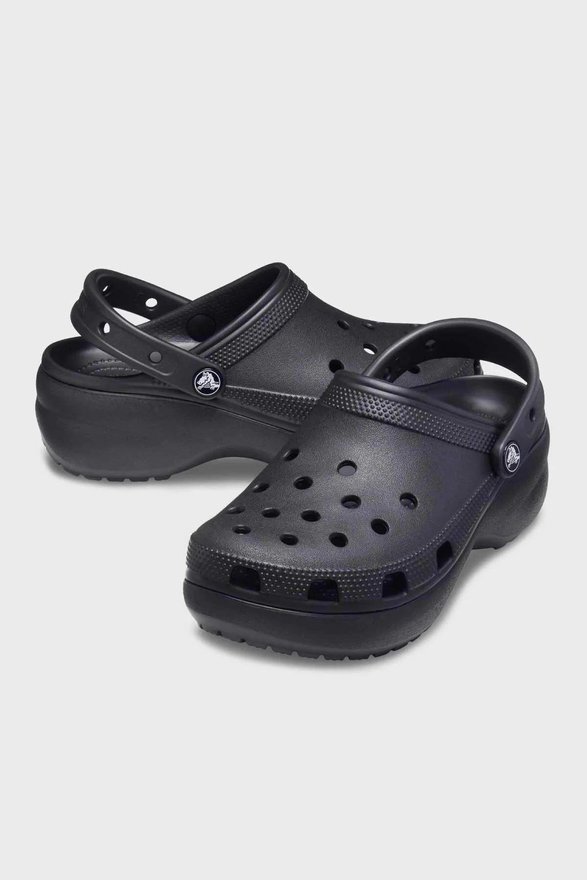 Crocs Classic Platform Clog W Logolu Çıkarılabilir Kayışlı Kadın Terlik 206750-001 SİYAH - 4