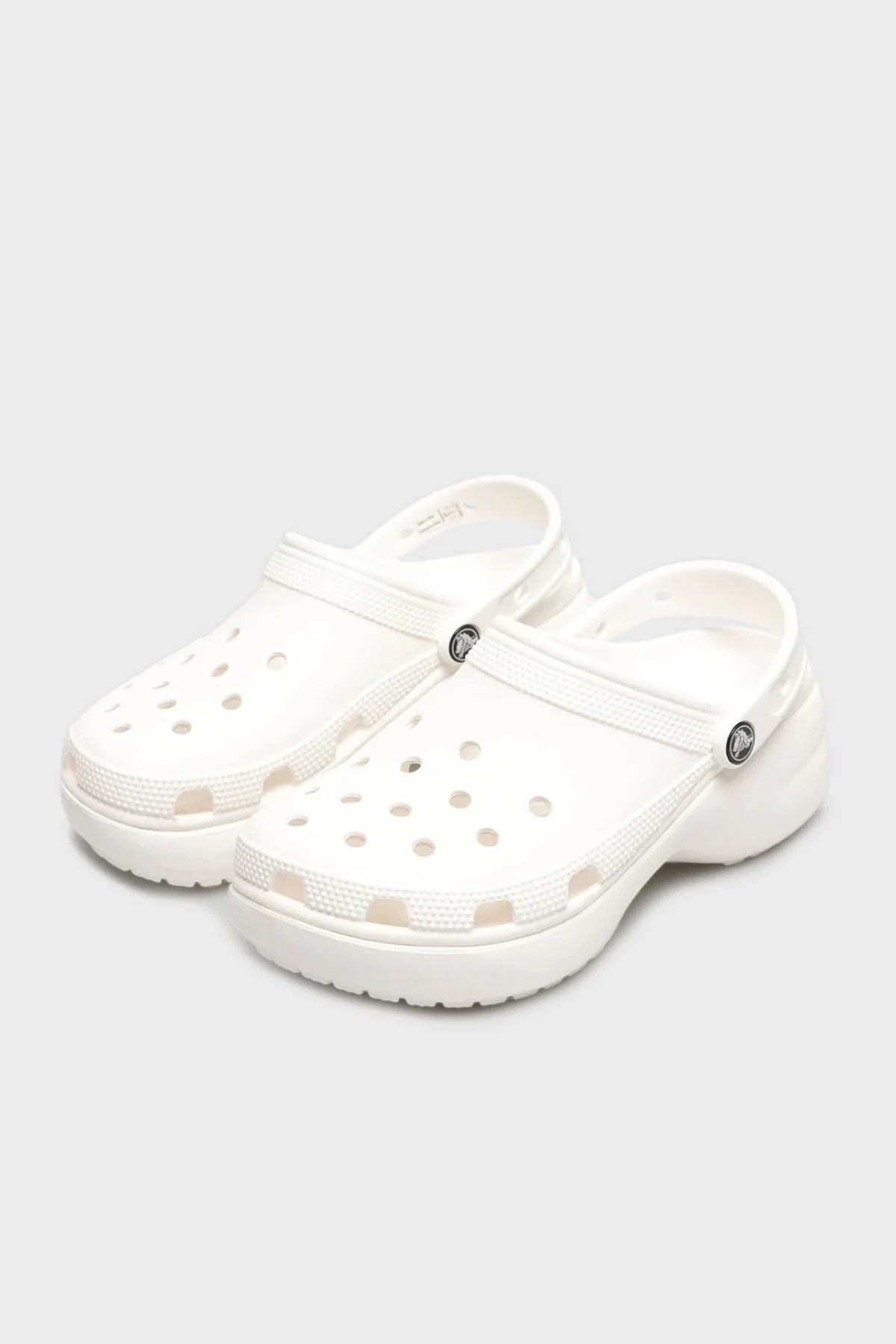 Crocs Classic Platform Clog W Logolu Çıkarılabilir Kayışlı Kadın Terlik 206750-100 BEYAZ - 2