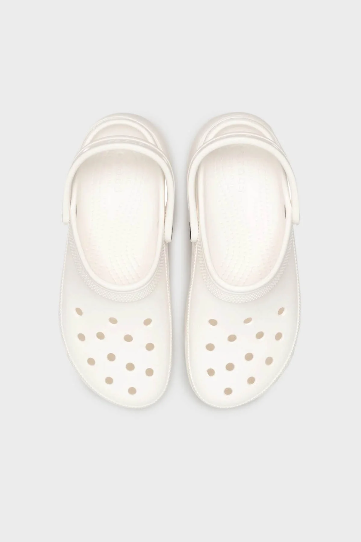 Crocs Classic Platform Clog W Logolu Çıkarılabilir Kayışlı Kadın Terlik 206750-100 BEYAZ - 3