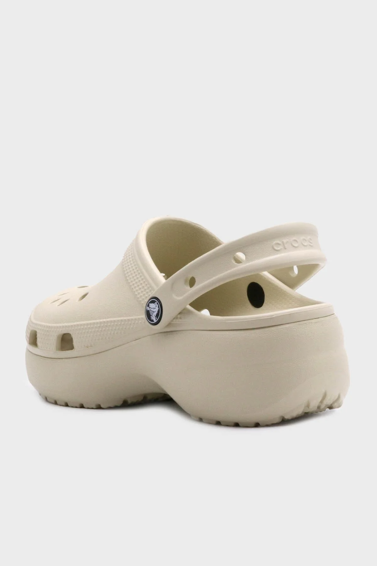 Crocs Classic Platform Clog W Logolu Çıkarılabilir Kayışlı Bayan Terlik 206750-2Y2 KEMİK - 4