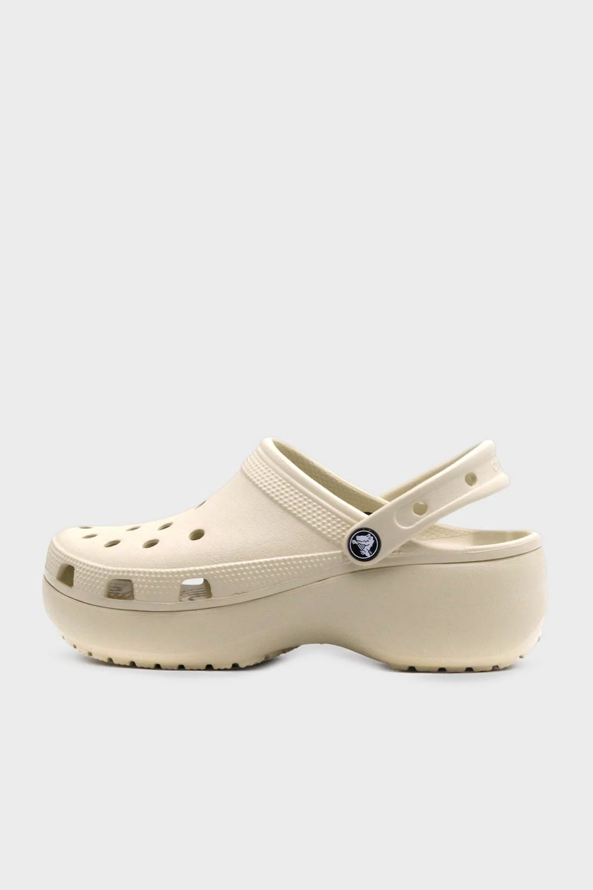 Crocs Classic Platform Clog W Logolu Çıkarılabilir Kayışlı Kadın Terlik 206750-2Y2 KEMİK - 2