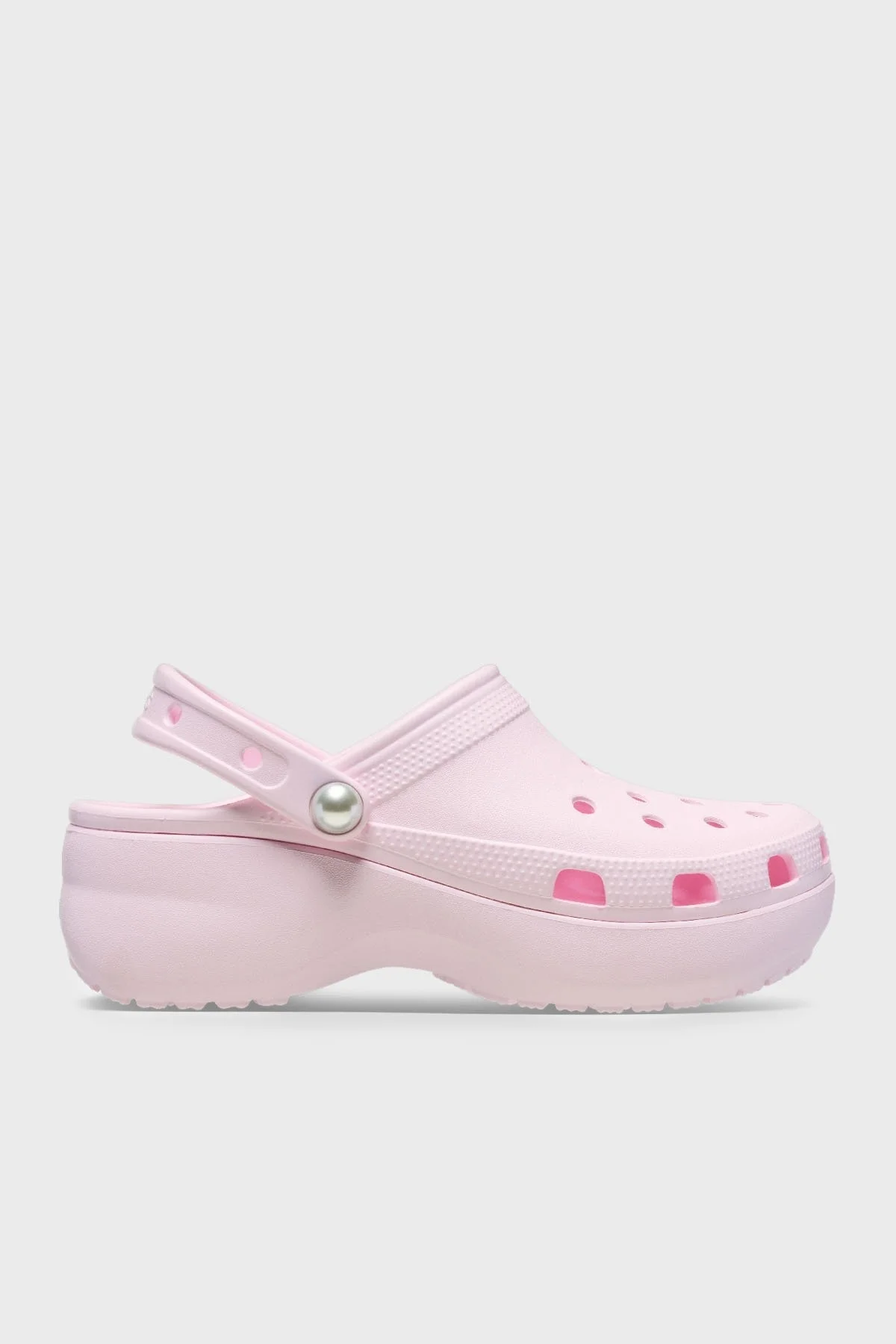 Crocs Classic Platform Pearl Clog Ayarlanabilir Kayışlı İnci Detaylı Bayan Terlik 211231-6ZW AÇIK PEMBE - 6
