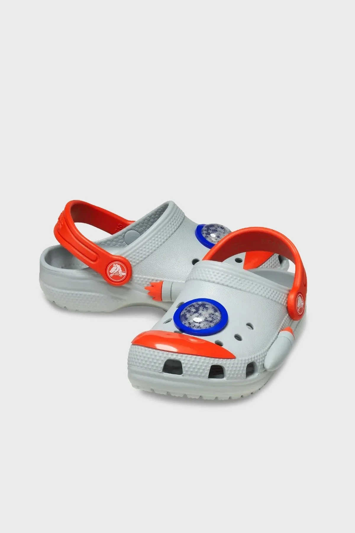 Crocs Classic Rocket Ship Clog T Hafif Ayarlanabilir Kemerli Sandalet Erkek Çocuk Terlik 210359-1NM GRİ - 4