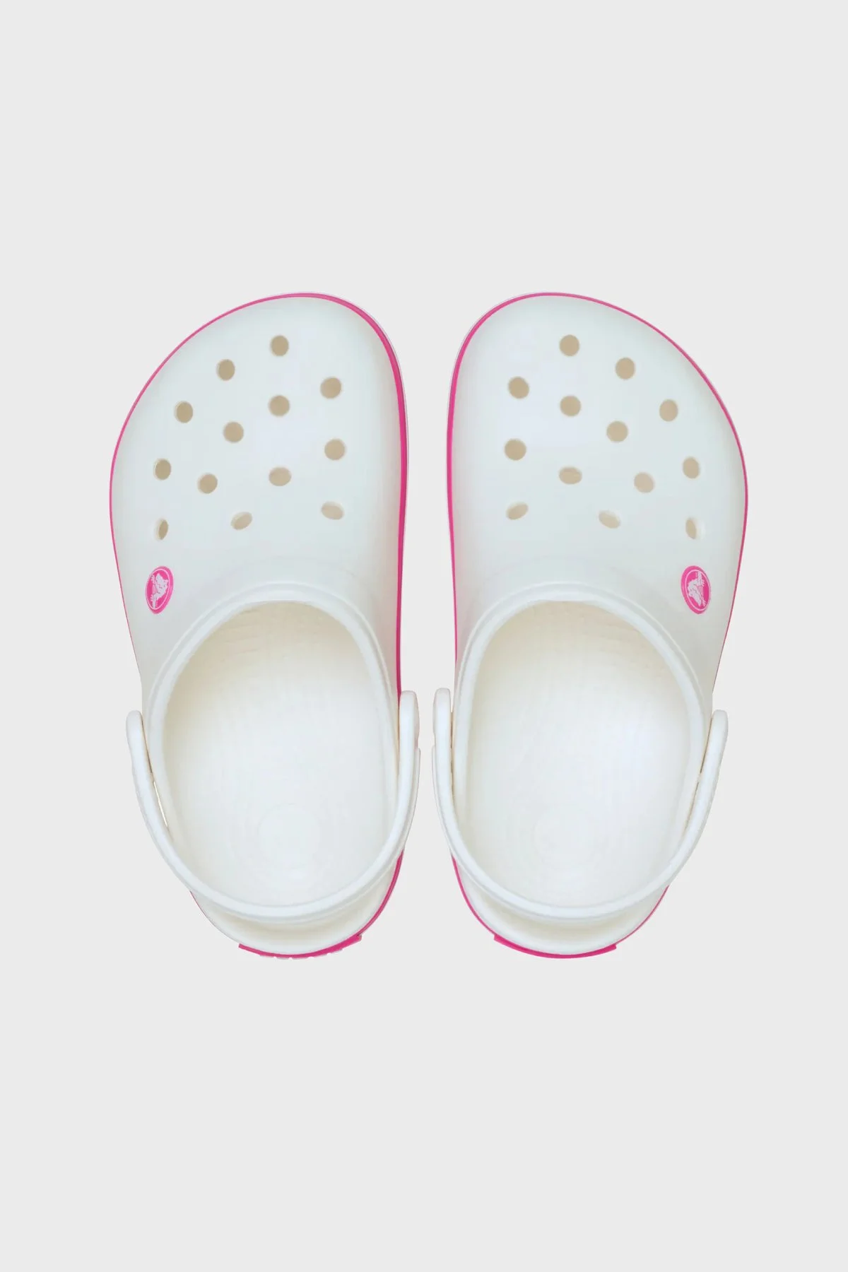 Crocs Crocband Clog K Logolu Çıkarılabilir Kayışlı Kız Çocuk Terlik 207006-6WU Beyaz-Fuşya - 3