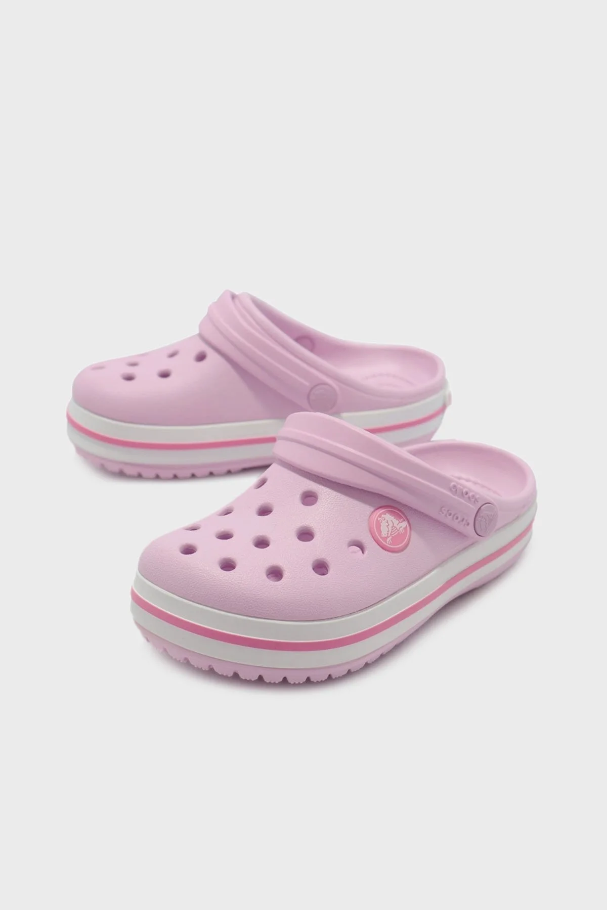 Crocs Crocband Clog T Logolu Çıkarılabilir Kayışlı Sandalet Kız Çocuk Terlik 207006-6GD AÇIK PEMBE - 16