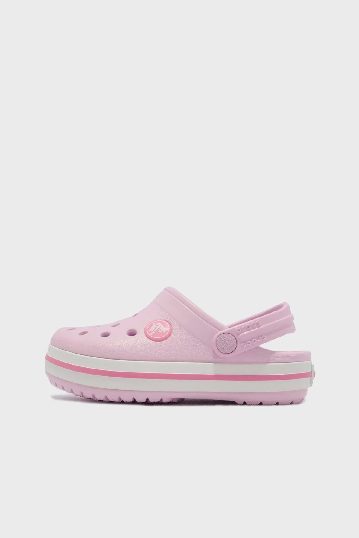 Crocs Crocband Clog T Logolu Çıkarılabilir Kayışlı Sandalet Kız Çocuk Terlik 207006-6GD AÇIK PEMBE - 2