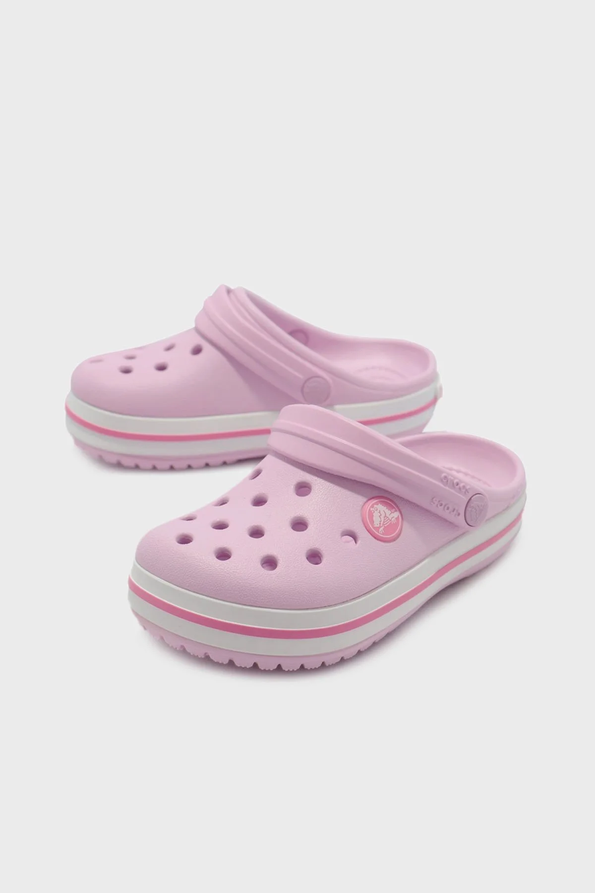 Crocs Crocband Clog T Logolu Çıkarılabilir Kayışlı Sandalet Kız Çocuk Terlik 207006-6GD AÇIK PEMBE - 4