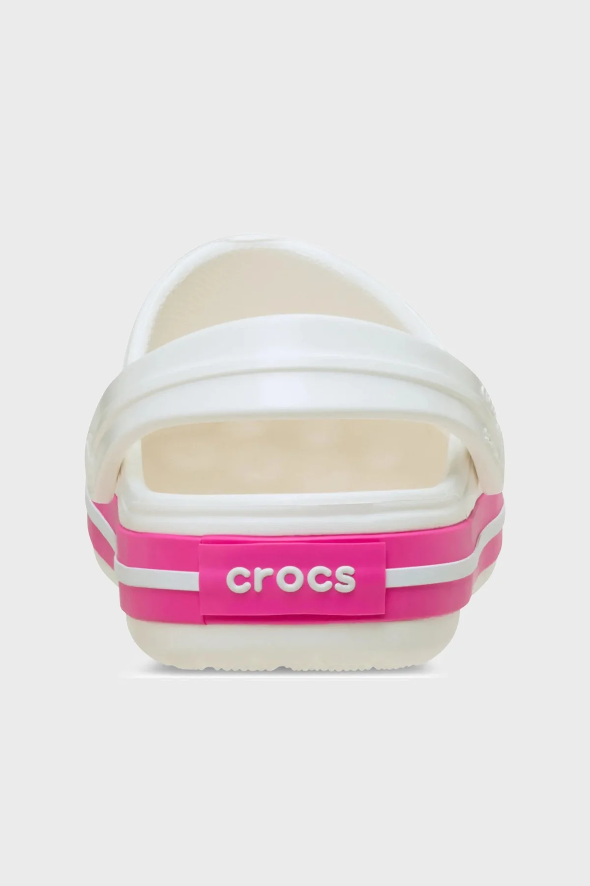 Crocs Crocband Clog T Logolu Çıkarılabilir Kayışlı Kız Çocuk Terlik 207005-6WU Beyaz-Fuşya - 5