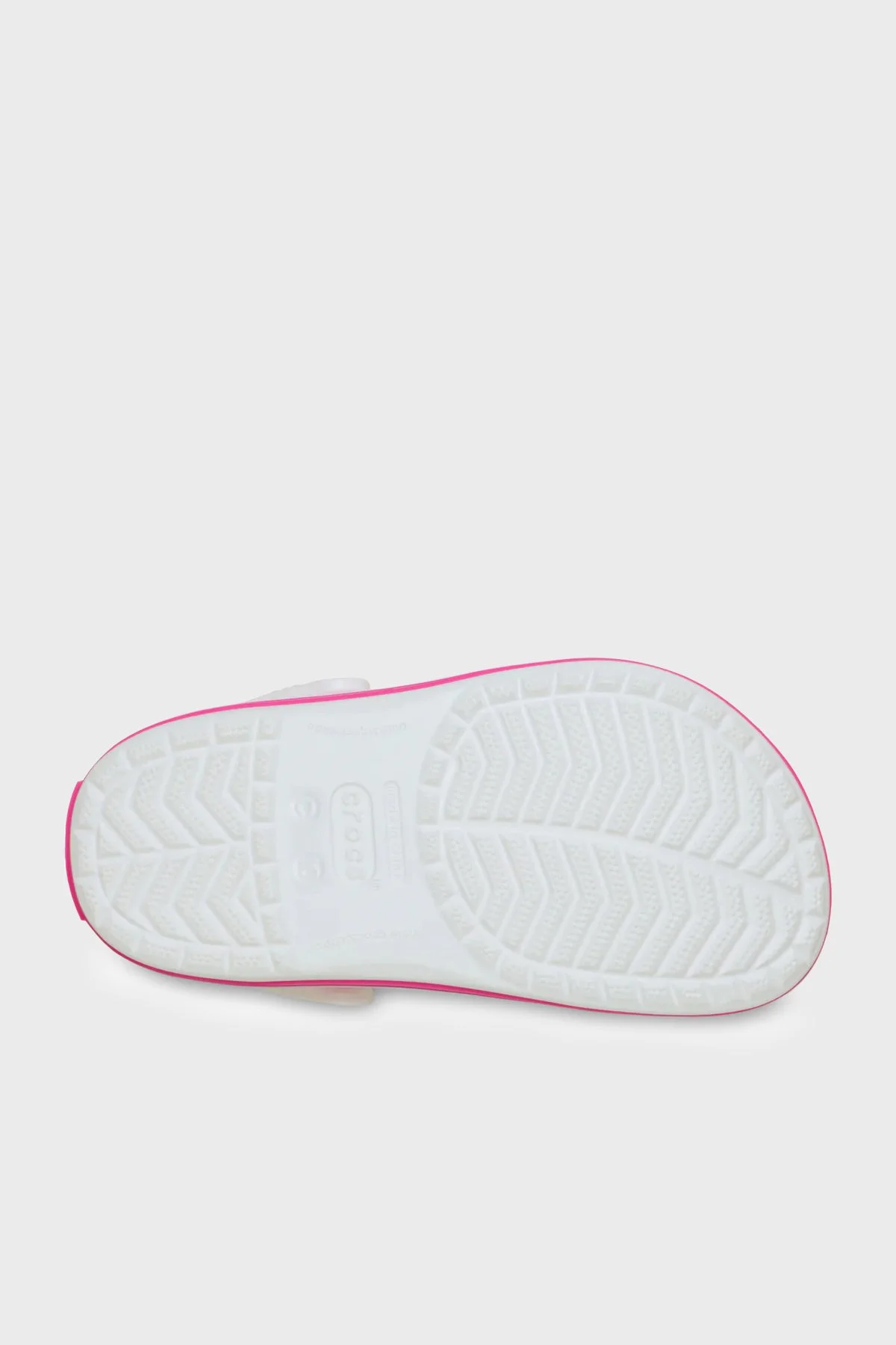 Crocs Crocband Clog T Logolu Çıkarılabilir Kayışlı Kız Çocuk Terlik 207005-6WU Beyaz-Fuşya - 6