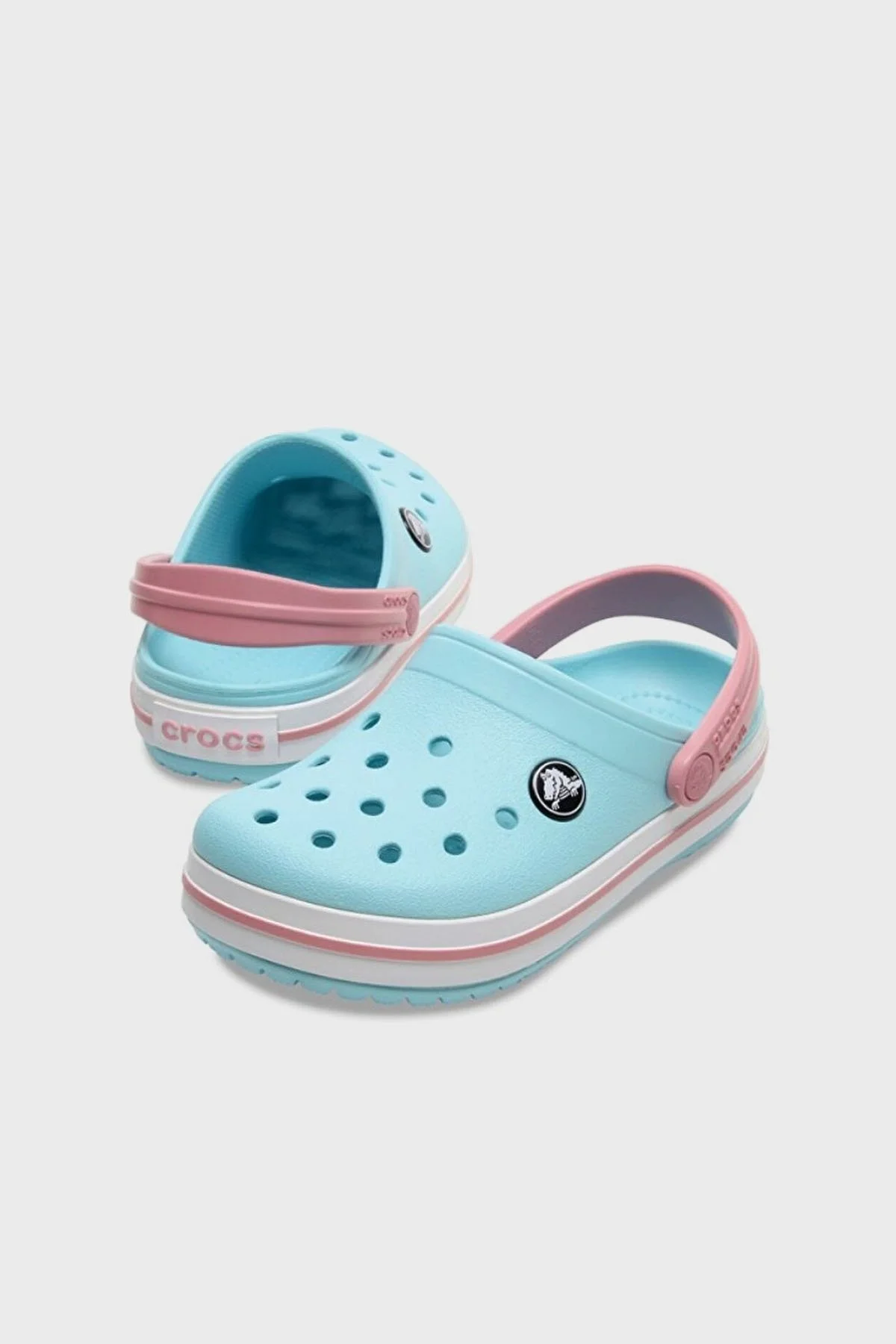 Crocs Crocband Clog T Logolu Çıkarılabilir Kayışlı Sandalet Kız Çocuk Terlik 207005-4S3 AQUA - 3