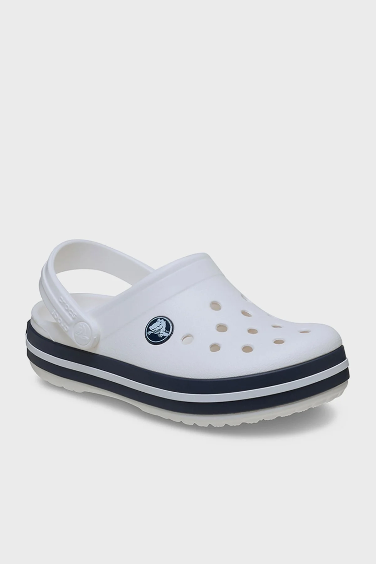 Crocs Crocband Clog T Logolu Çıkarılabilir Kayışlı Unisex Çocuk Terlik 207005-126 BEYAZ-LACİVERT - 5
