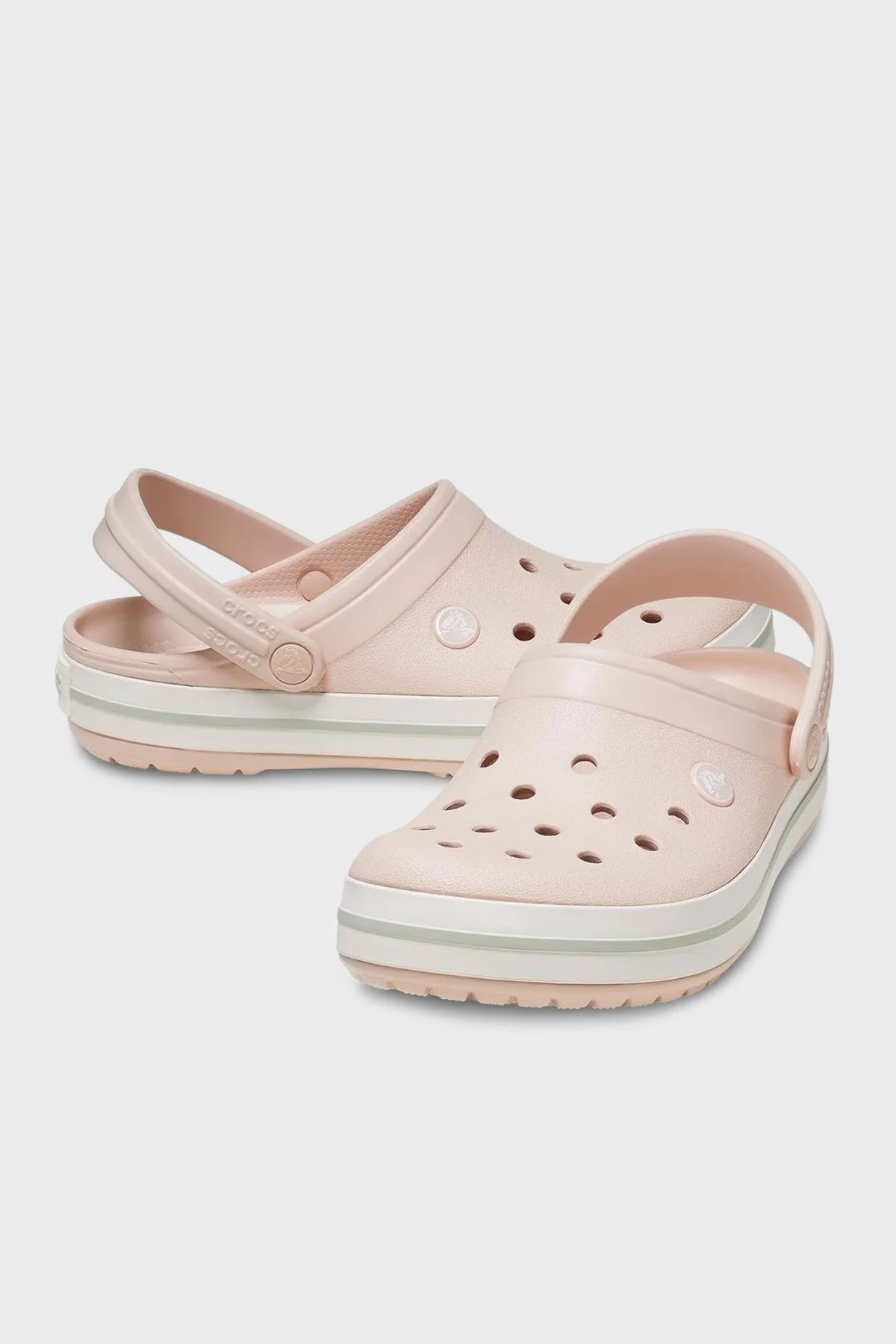 Crocs Crocband Logolu Çıkarılabilir Bilek Kayışlı Bayan Terlik 11016-6UR PUDRA - 7