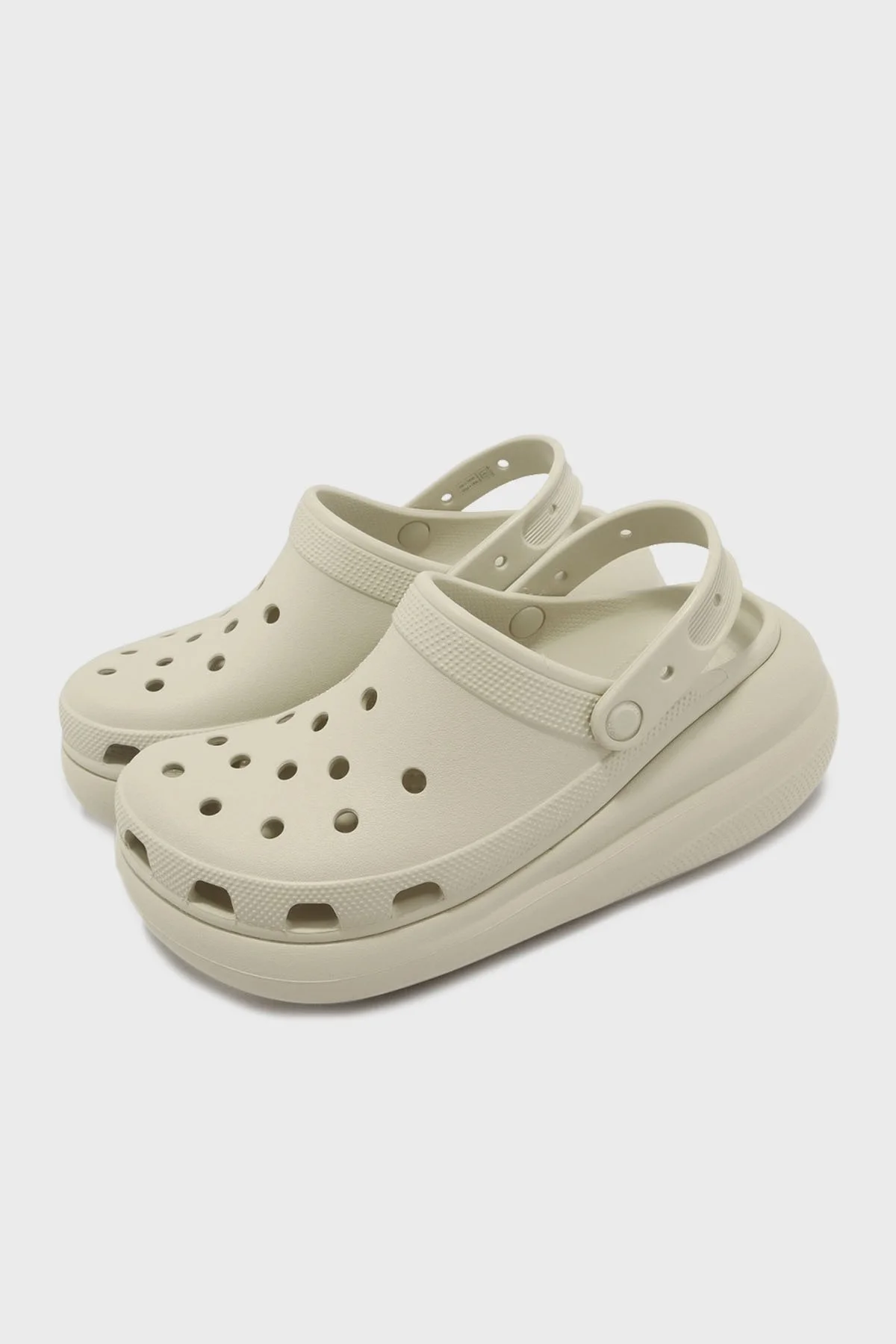 Crocs Crush Clog Logolu Platform Taban Çıkarılabilir Kayışlı Bayan Terlik 207521-2Y2 KEMİK - 3