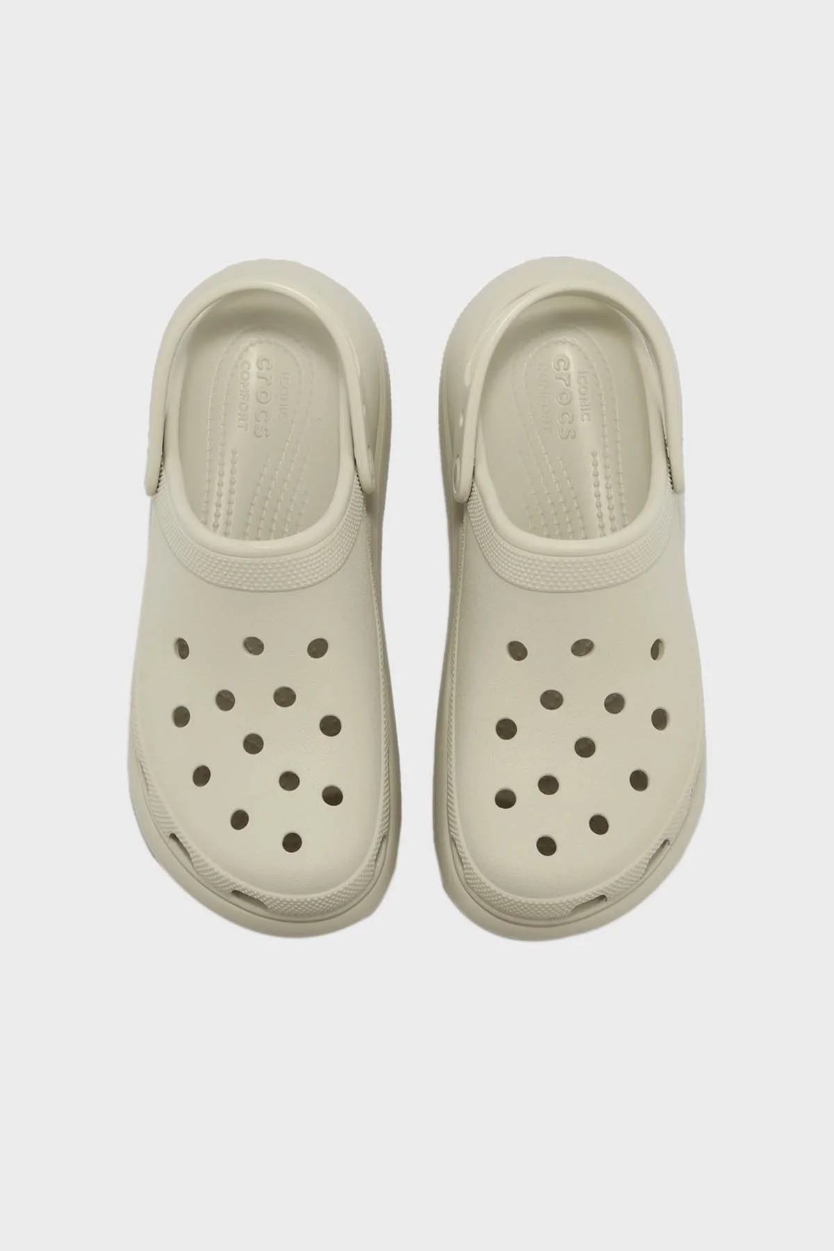 Crocs Crush Clog Logolu Platform Taban Çıkarılabilir Kayışlı Bayan Terlik 207521-2Y2 KEMİK - 4
