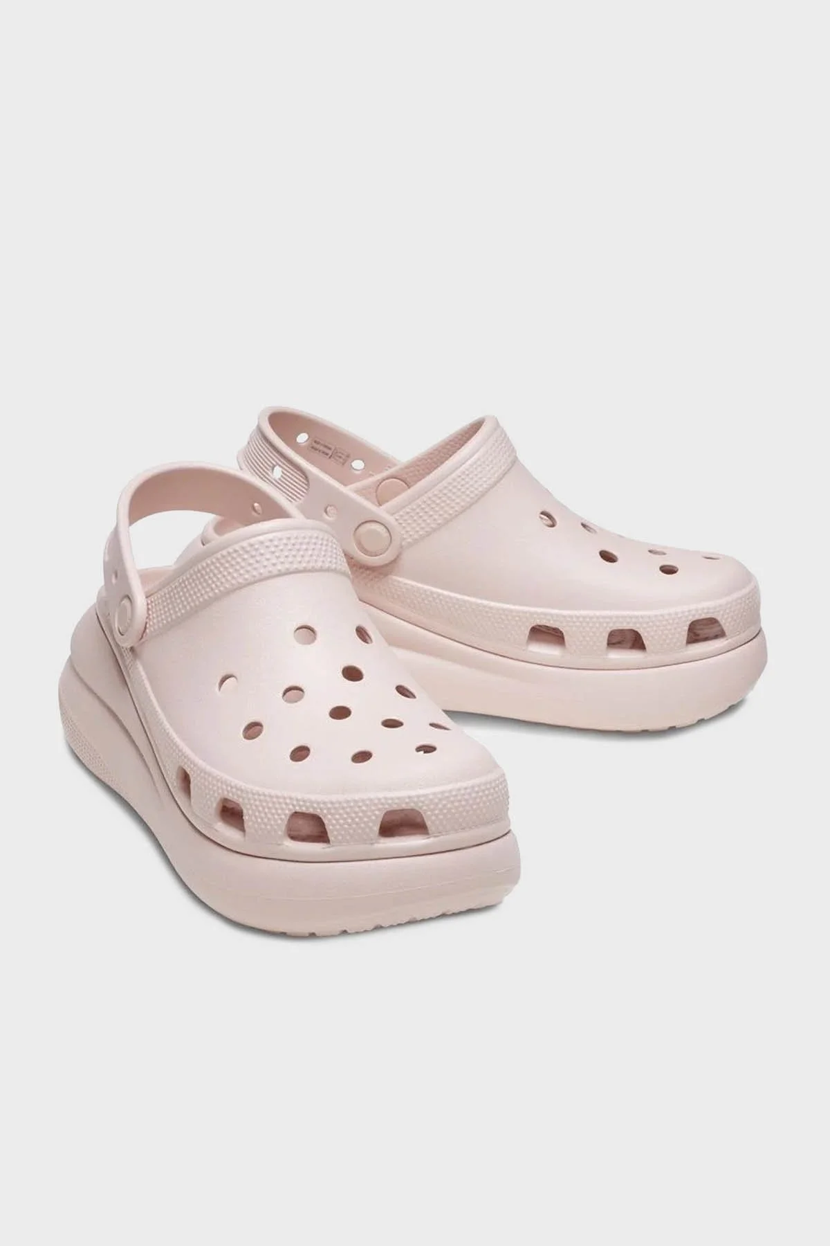 Crocs Crush Clog Logolu Platform Taban Çıkarılabilir Kayışlı Bayan Terlik 207521-6UR PUDRA - 9