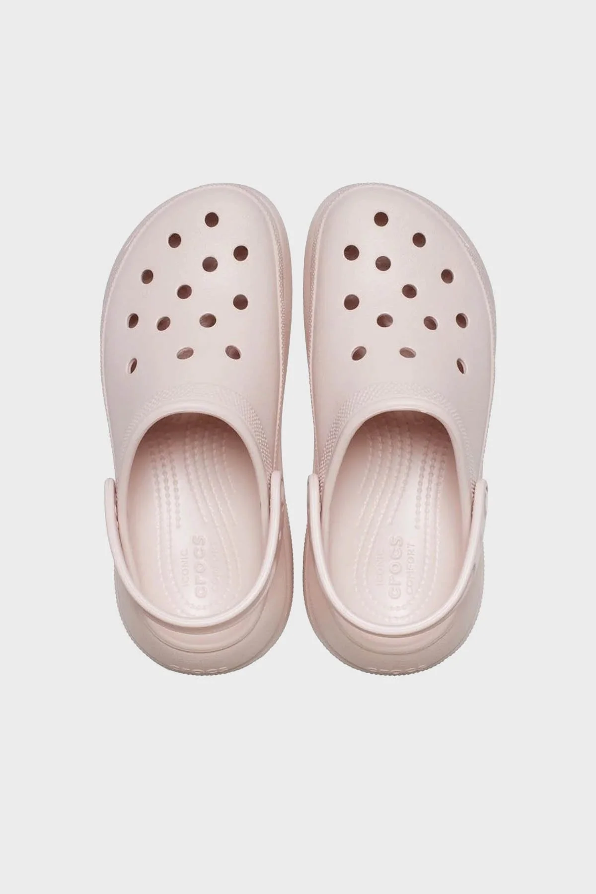 Crocs Crush Clog Logolu Platform Taban Çıkarılabilir Kayışlı Bayan Terlik 207521-6UR PUDRA - 10