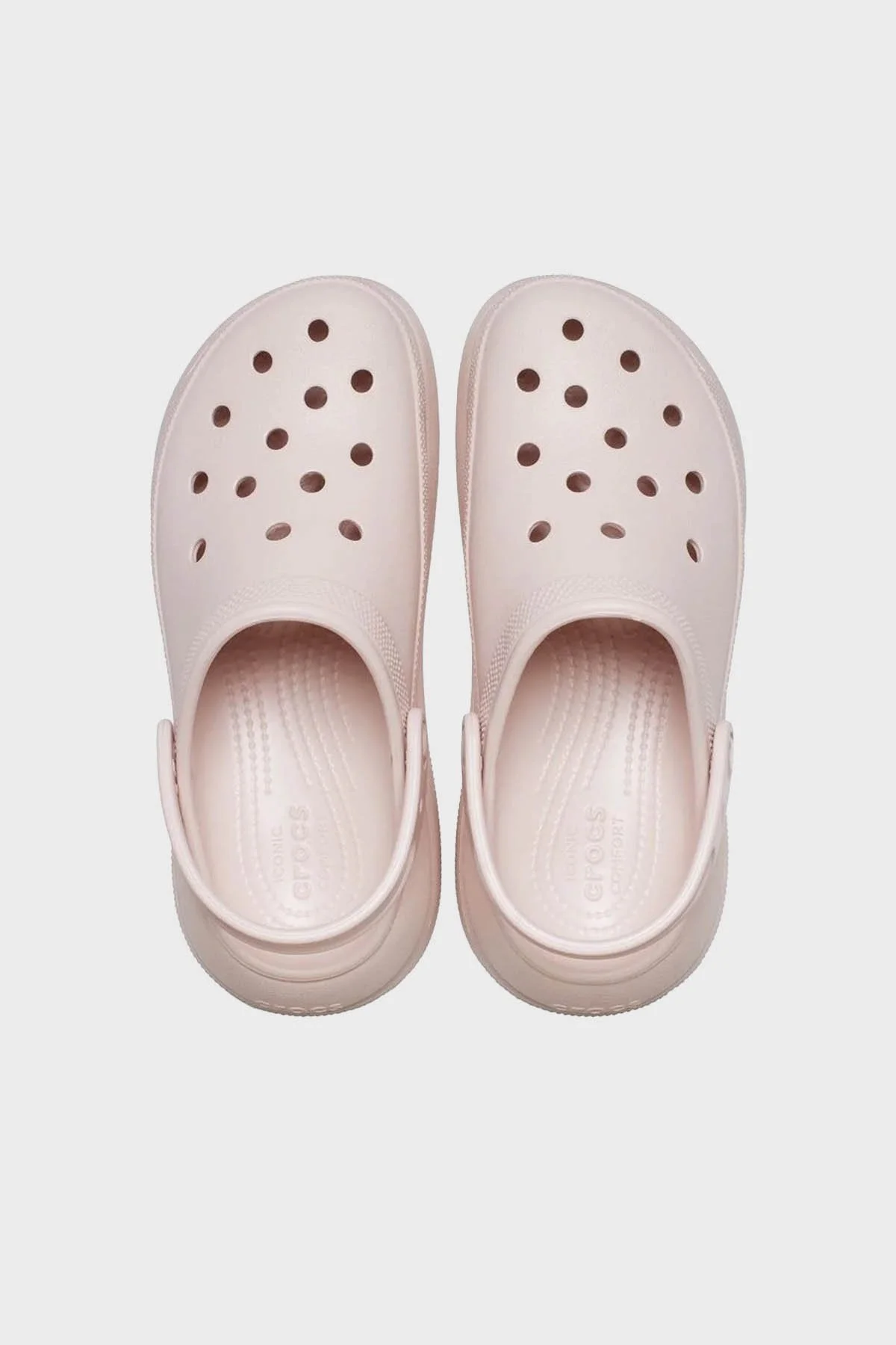 Crocs Crush Clog Logolu Platform Taban Çıkarılabilir Kayışlı Kadın Terlik 207521-6UR PUDRA - 4