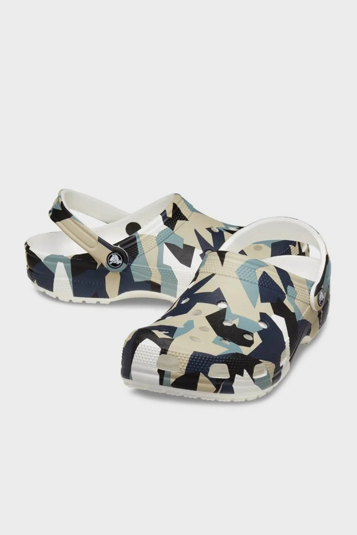 Crocs Geo Camo Clog Desenli Logolu Hafif Sandalet Erkek Terlik 211009-94S TAŞ-LACİVERT - 11