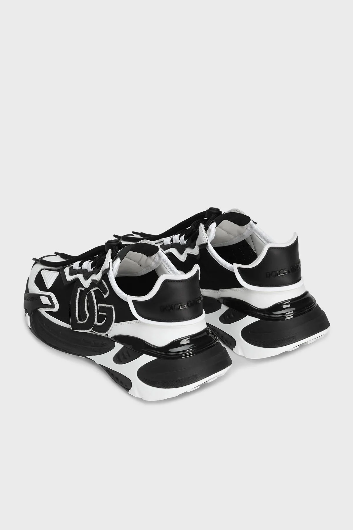 Dolce & Gabbana Deri Karışımlı Logolu Sneaker Erkek Ayakkabı CS2355 AG382 89697 BEYAZ-SİYAH - 4