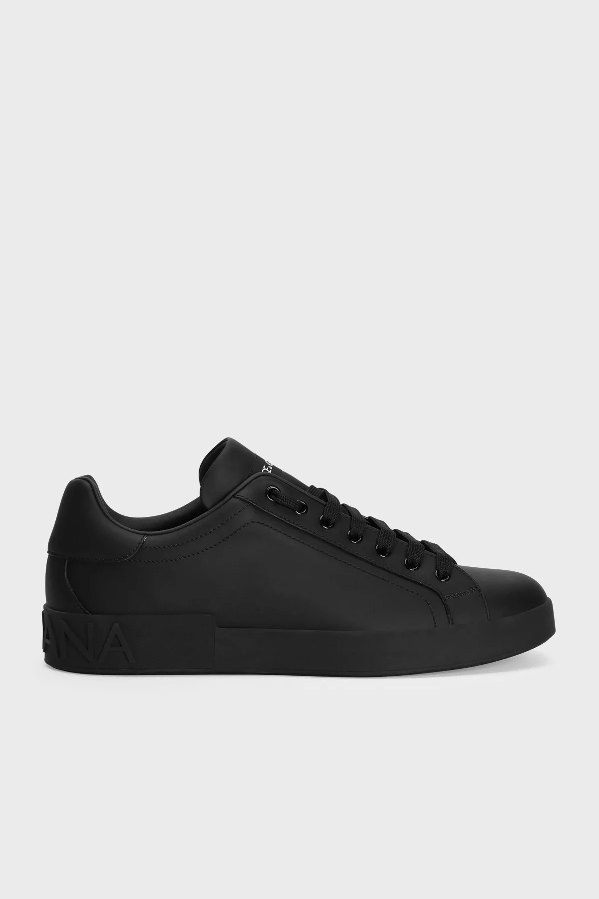 Dolce Gabbana Deri Logolu Sneaker Erkek Ayakkabı CS1772 A1065 80999 SİYAH - 1