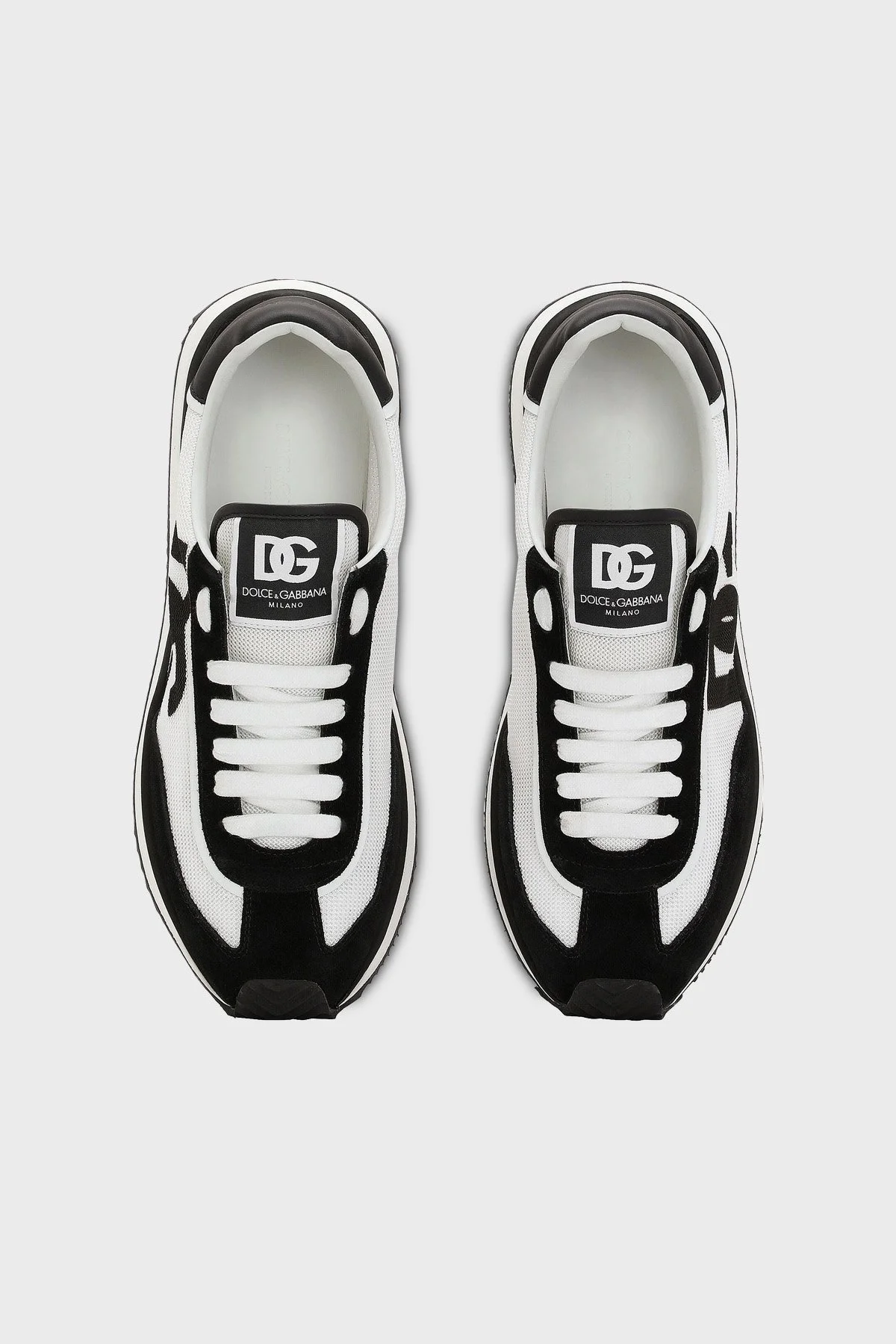 Dolce & Gabbana Deri Sneaker Erkek Ayakkabı CS2288 A5355 8I050 SİYAH-BEYAZ - 4