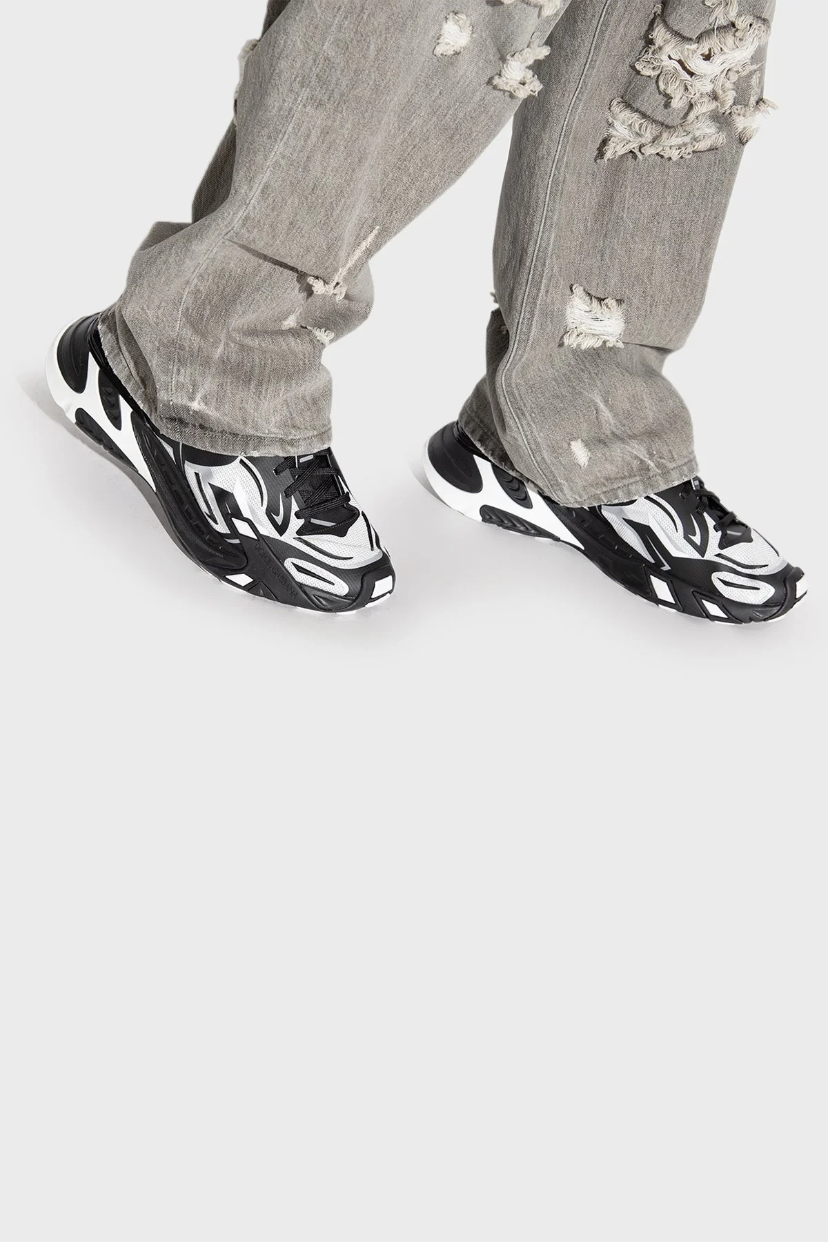 Dolce & Gabbana Günlük Spor Erkek Ayakkabı CS2175 AH405 89697 SİYAH-BEYAZ - 2