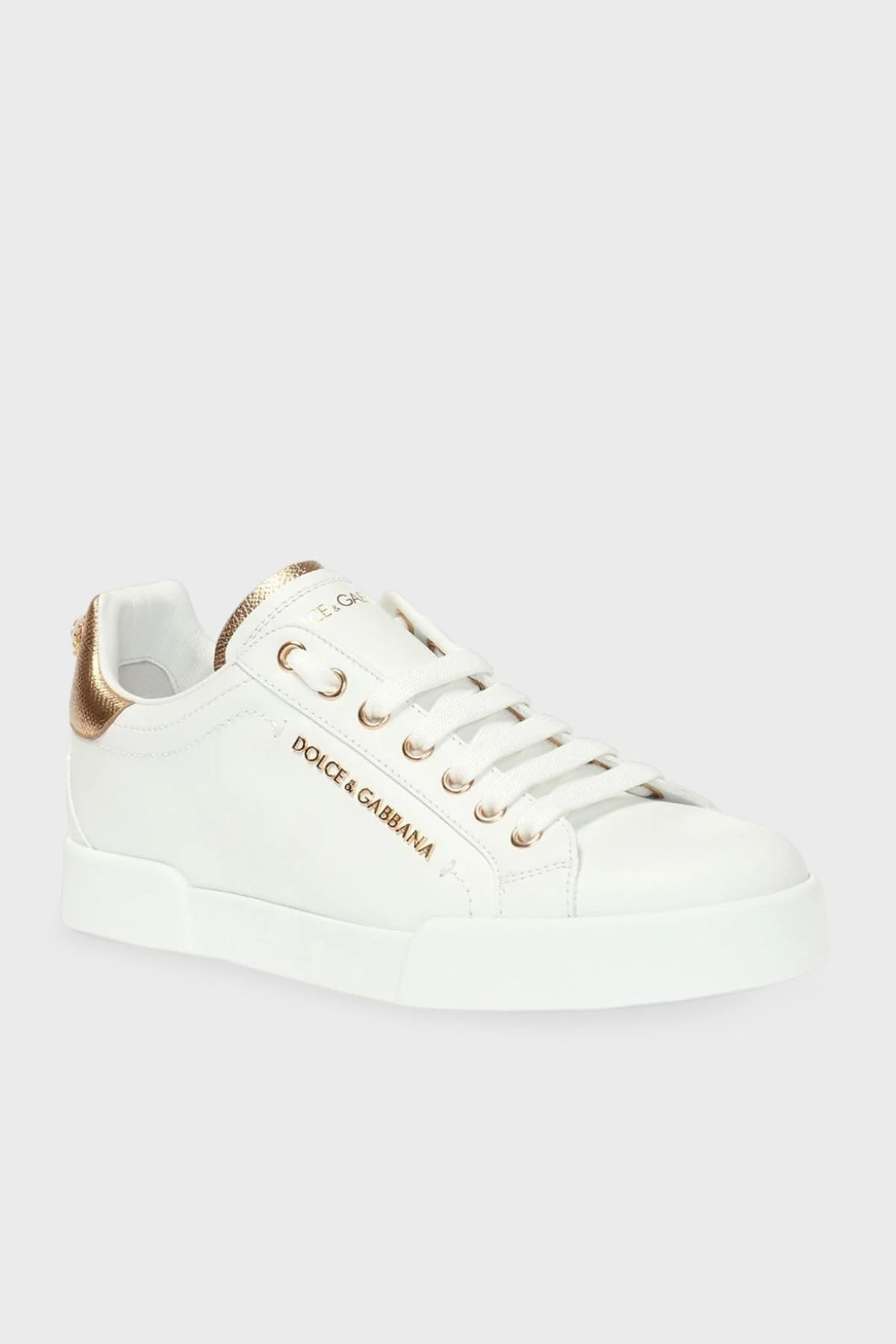 Dolce & Gabbana Hakiki Deri Sneaker Bayan Ayakkabı CK1602 AN298 8B996 BEYAZ - 8