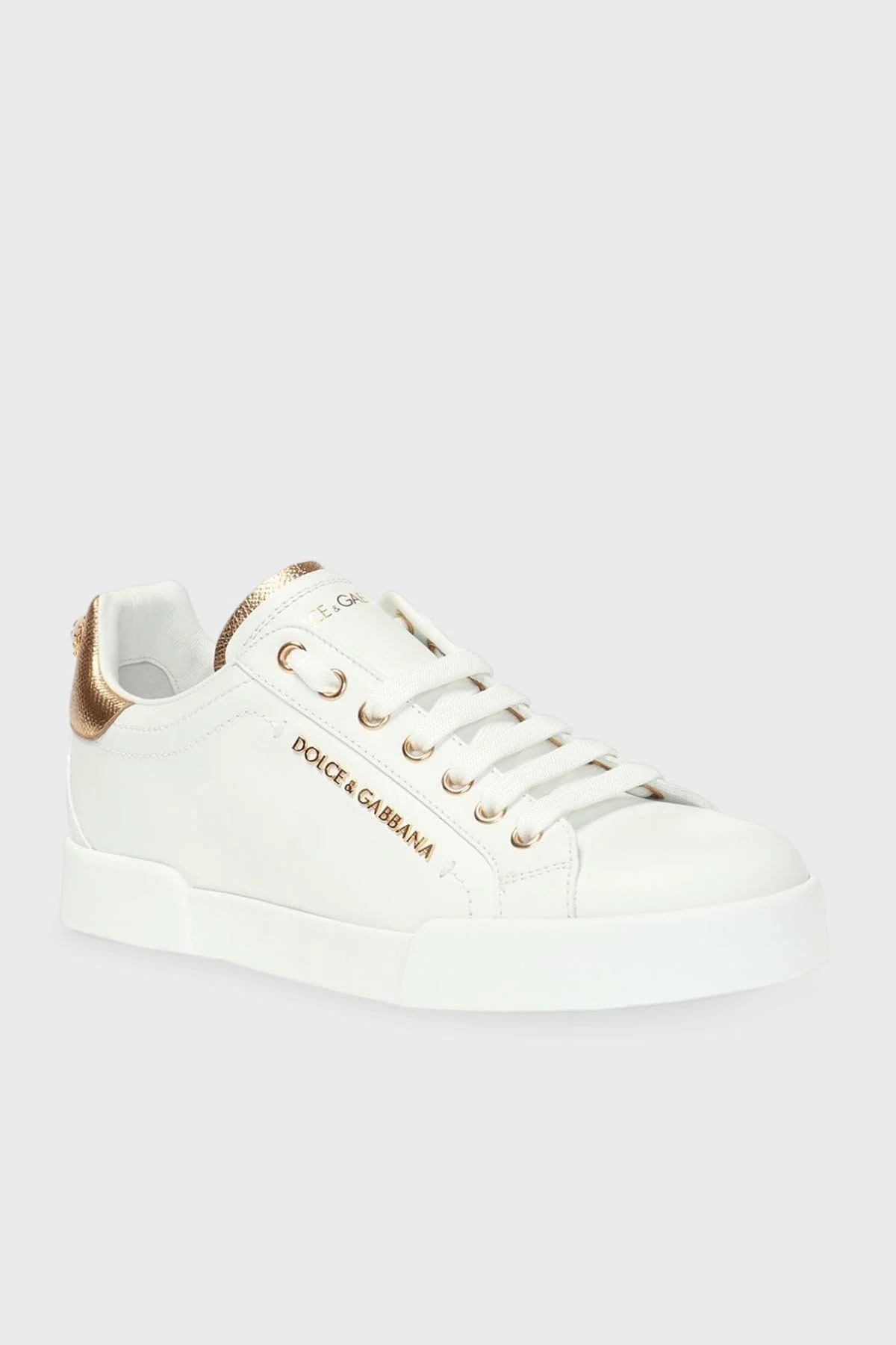 Dolce & Gabbana Hakiki Deri Sneaker Kadın Ayakkabı CK1602 AN298 8B996 BEYAZ - 3