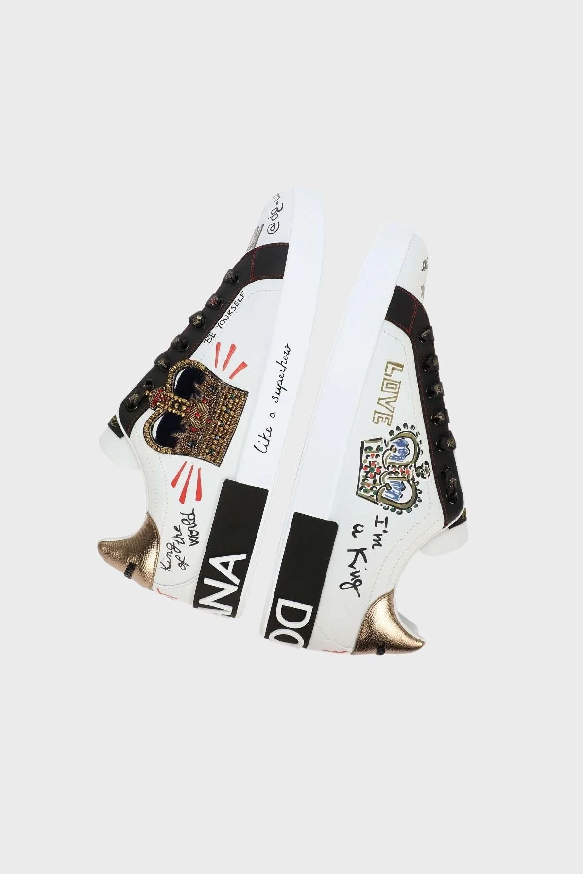 Dolce & Gabbana Hakiki Deri Sneaker Erkek Ayakkabı CS1570 AZ268 HWF57 BEYAZ - 5