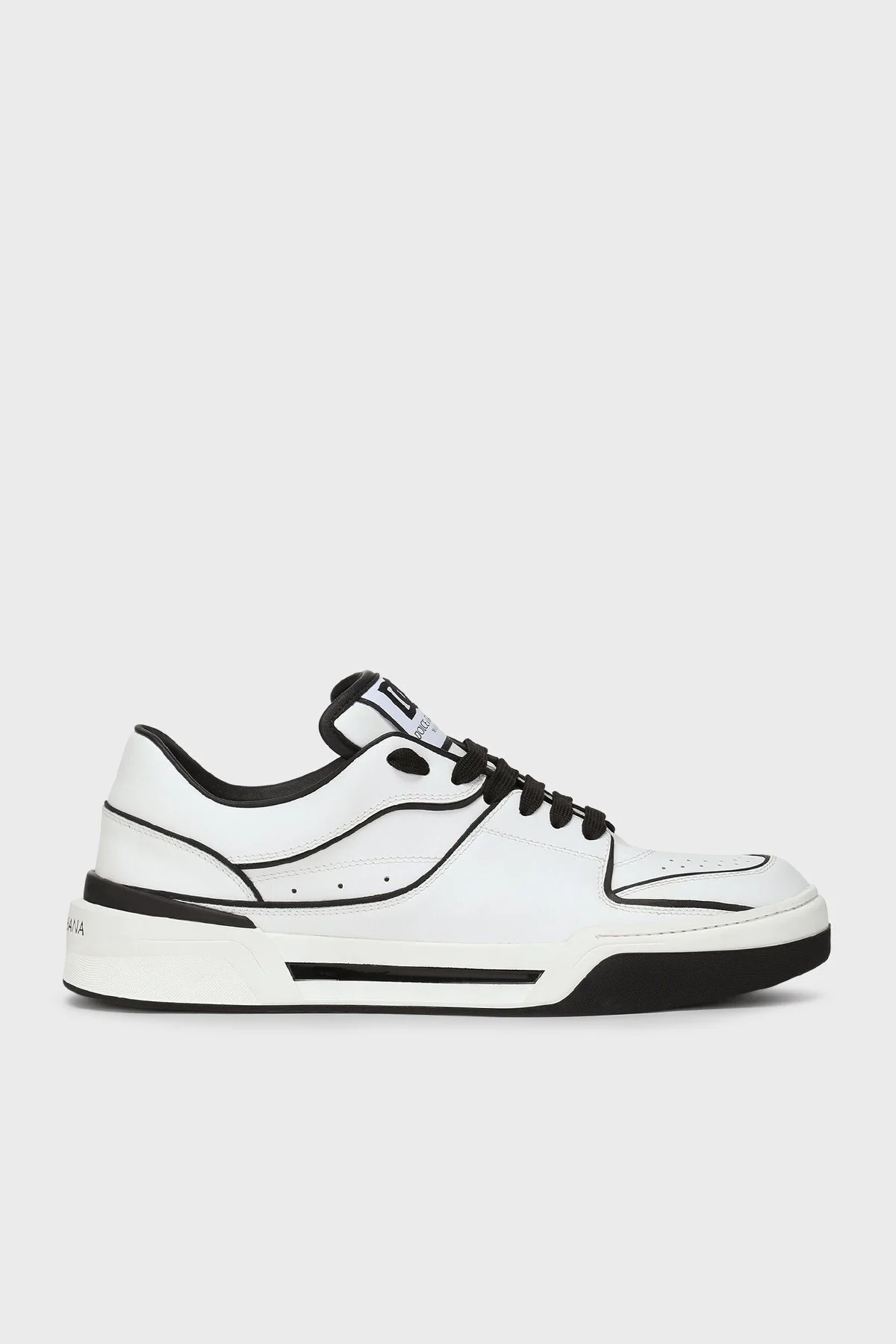 Dolce & Gabbana Hakiki Deri Sneaker Erkek Ayakkabı CS2036 AY965 89697 BEYAZ-SİYAH - 1