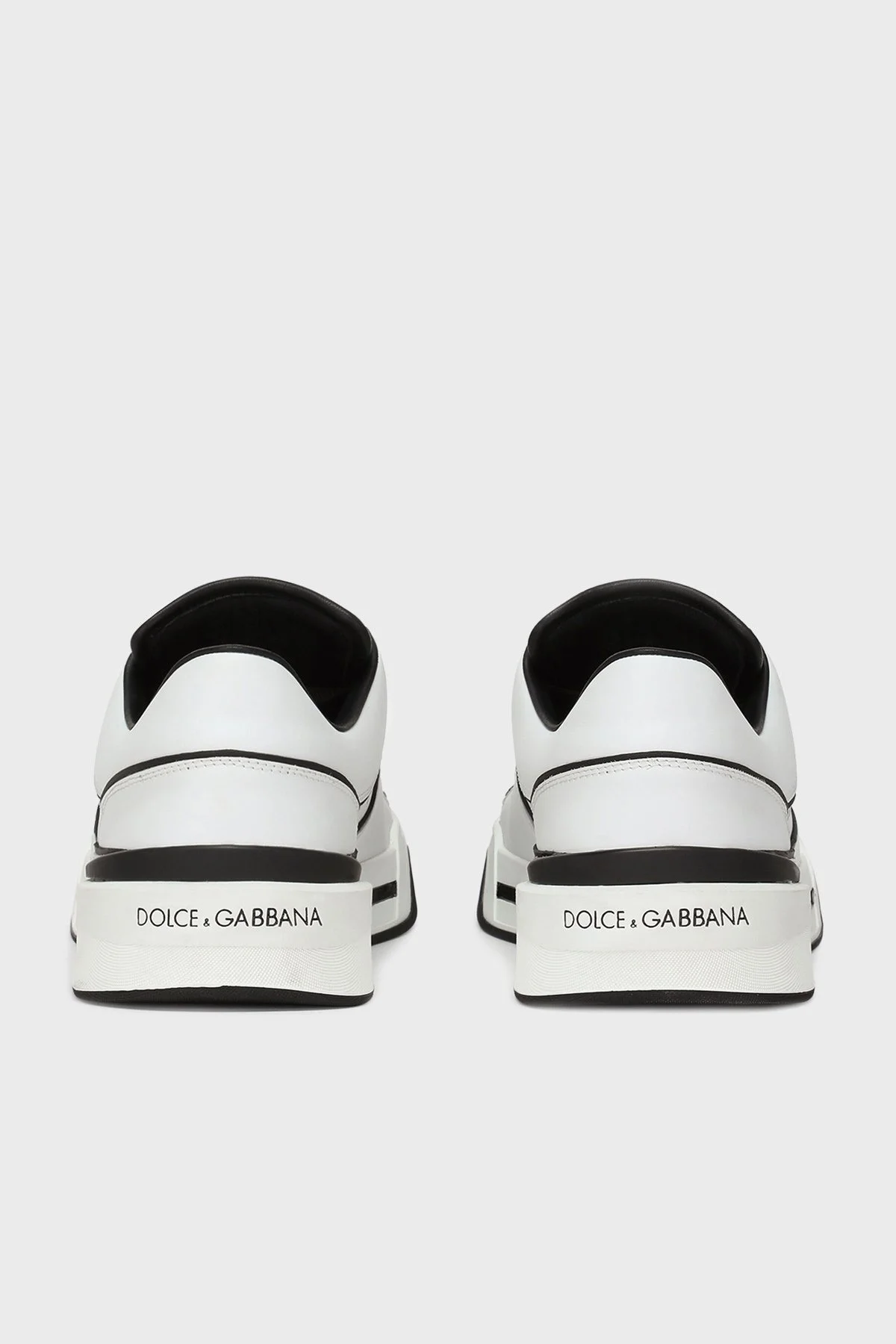 Dolce & Gabbana Hakiki Deri Sneaker Erkek Ayakkabı CS2036 AY965 89697 BEYAZ-SİYAH - 3