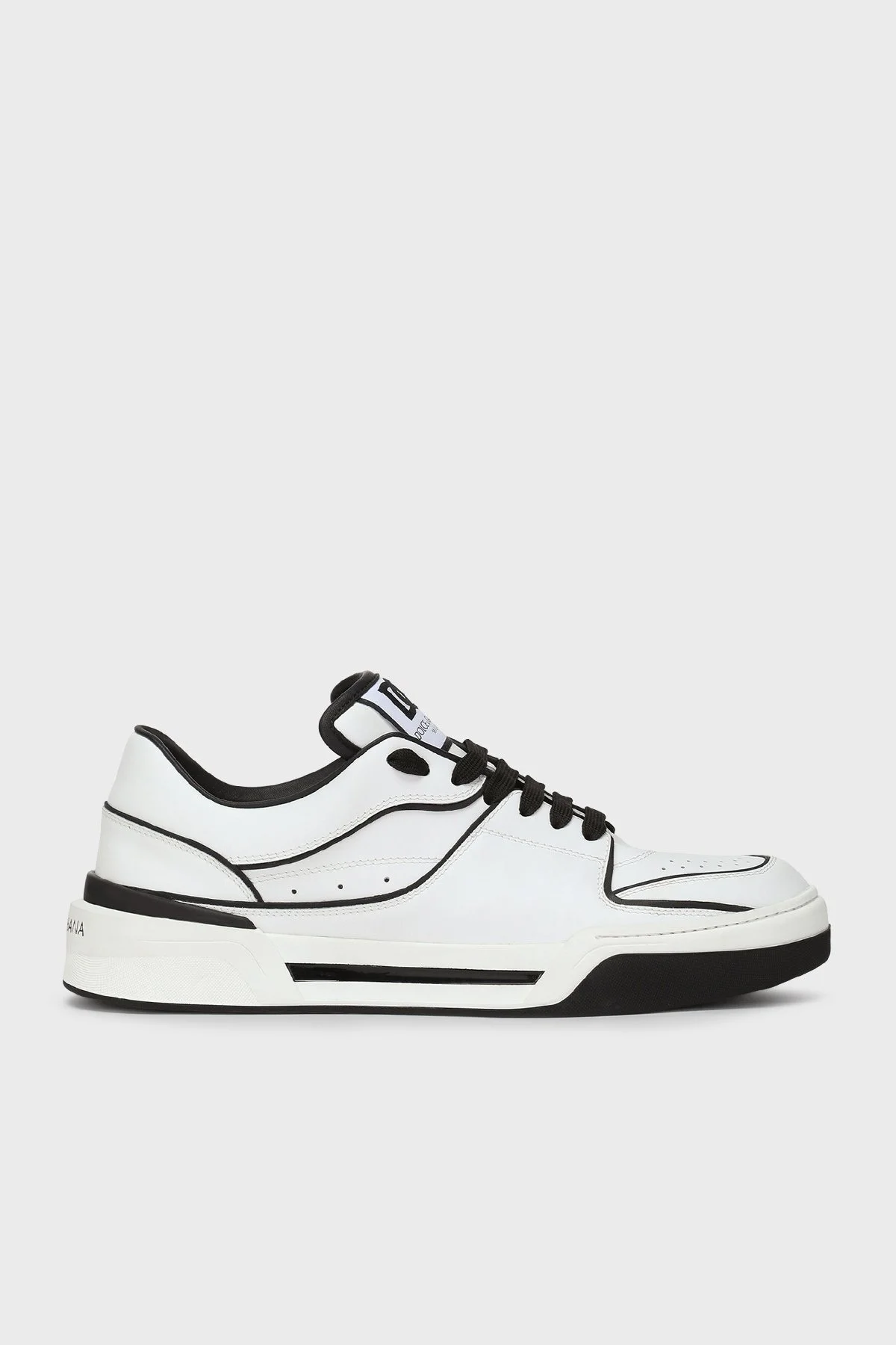 Dolce & Gabbana Hakiki Deri Sneaker Erkek Ayakkabı CS2036 AY965 89697 BEYAZ-SİYAH - 1