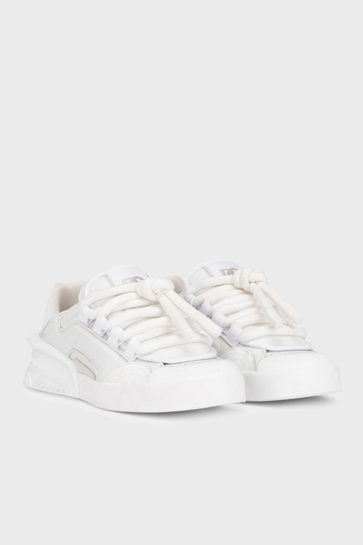 Dolce Gabbana Hakiki Deri Sneaker Erkek Ayakkabı CS2061 AB950 8B930 BEYAZ - 2