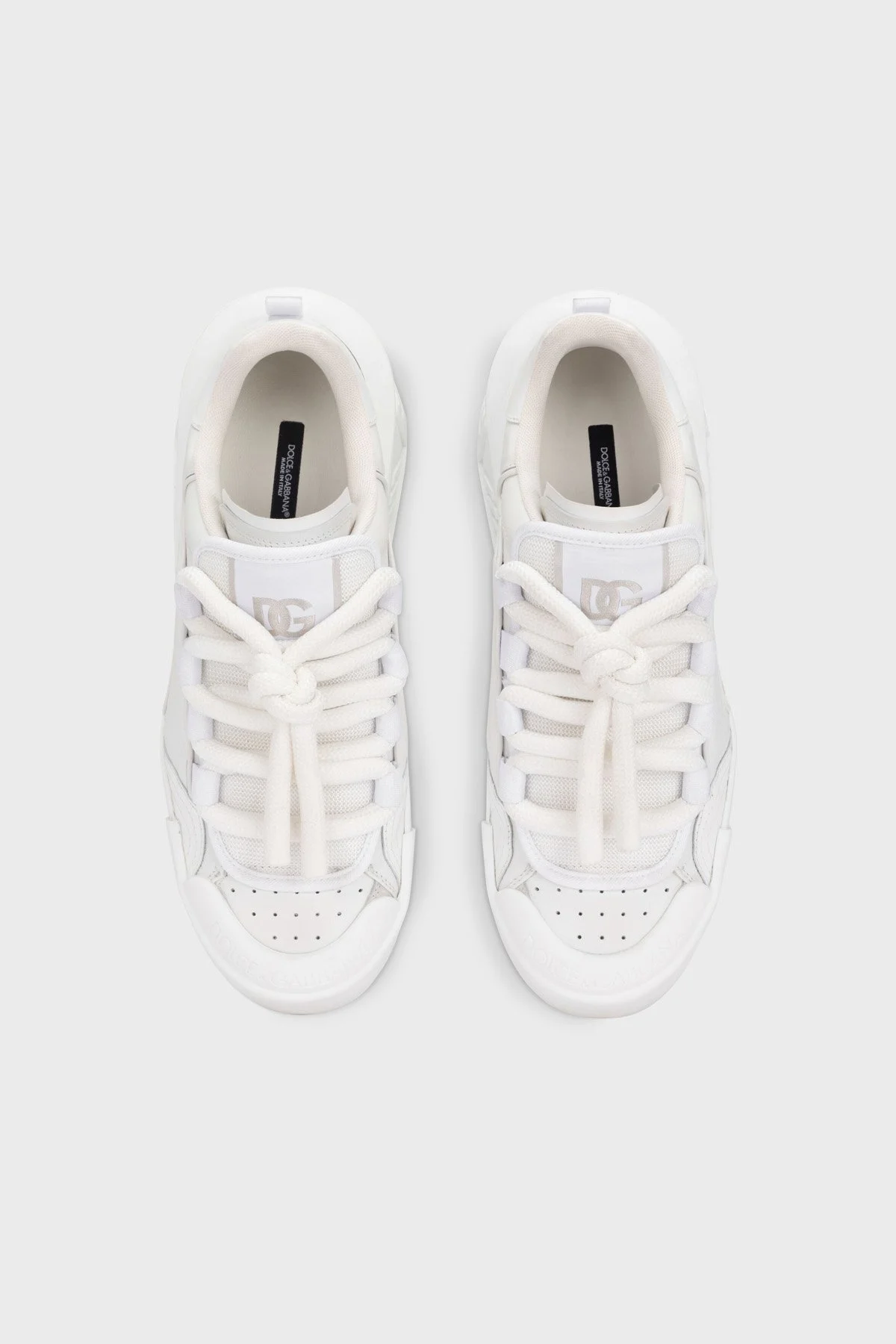 Dolce Gabbana Hakiki Deri Sneaker Erkek Ayakkabı CS2061 AB950 8B930 BEYAZ - 4