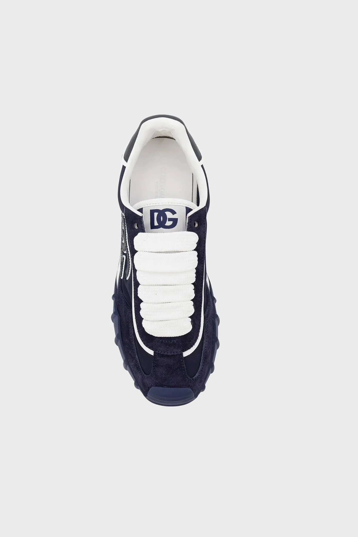 Dolce Gabbana Logolu Deri Karışımlı Sneaker Erkek Ayakkabı CS2384 A0864 8D600 Lacivert - 3