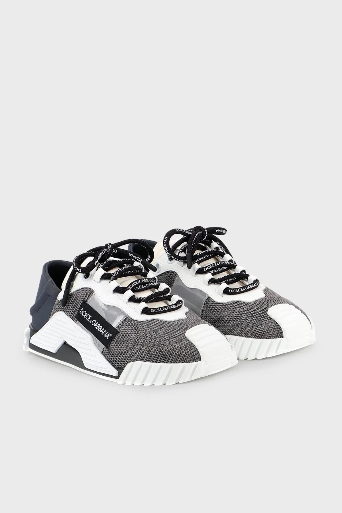 Dolce Gabbana Logolu Deri Sneaker Erkek Ayakkabı CS1769 AJ968 8C717 GRİ - 2