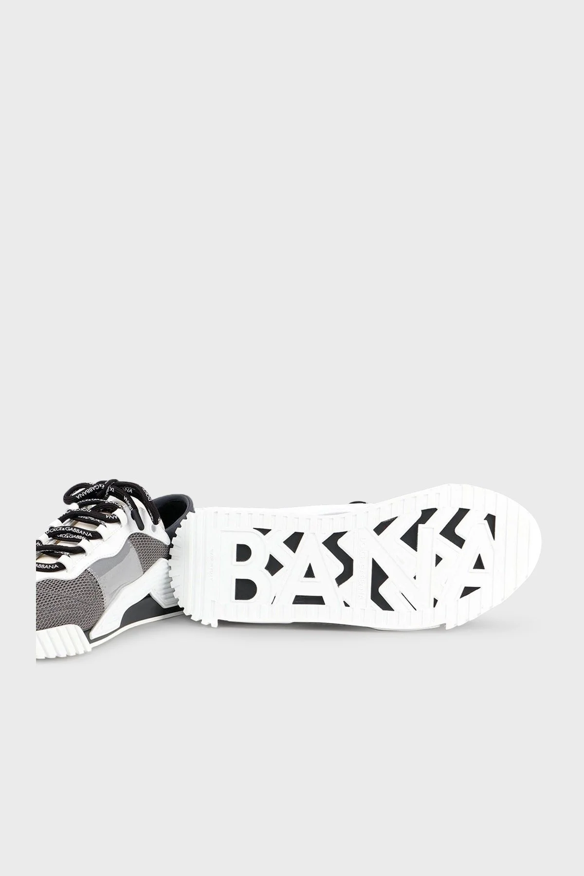 Dolce Gabbana Logolu Deri Sneaker Erkek Ayakkabı CS1769 AJ968 8C717 GRİ - 4