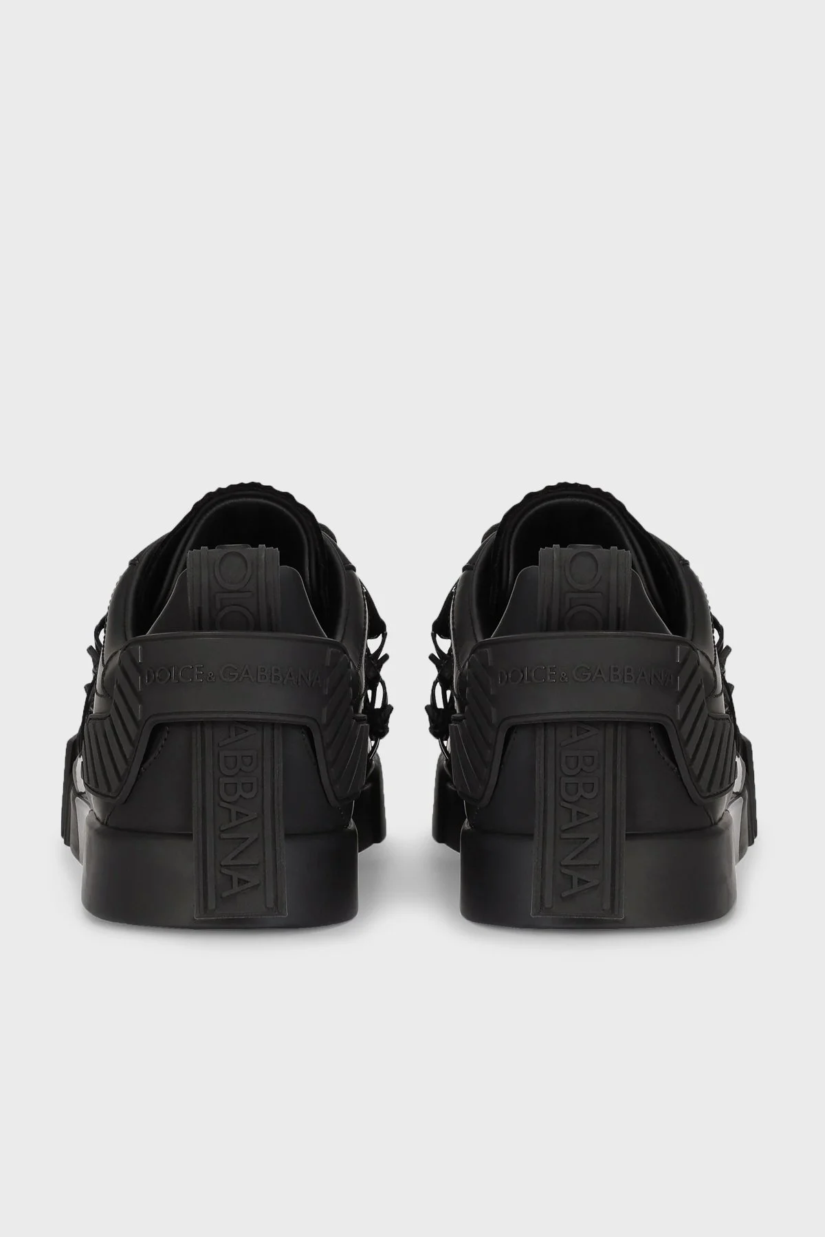 Dolce Gabbana Logolu Deri Sneaker Erkek Ayakkabı CS1783 AJ986 89690 SİYAH - 3