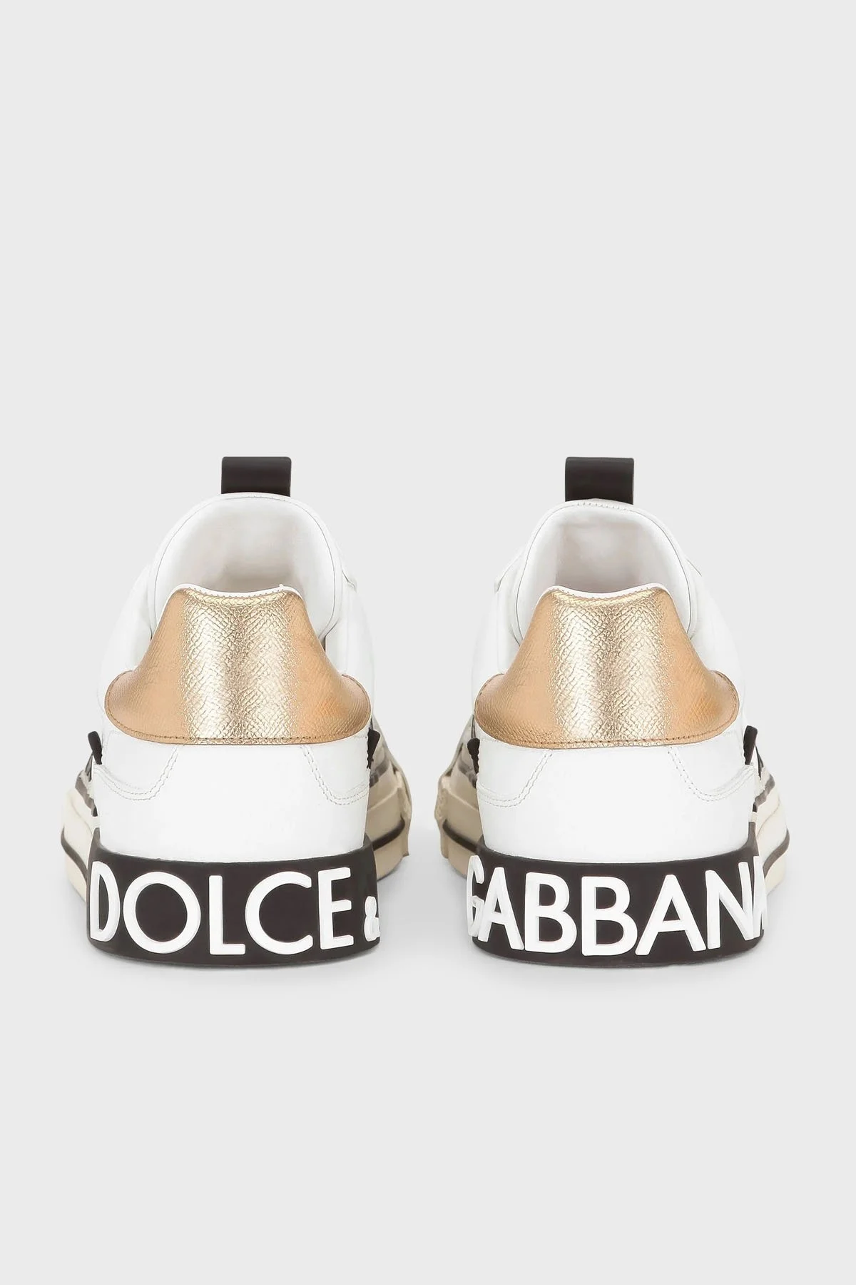 Dolce & Gabbana Logolu Deri Sneaker Erkek Ayakkabı CS1863 AO222 8B996 BEYAZ - 3