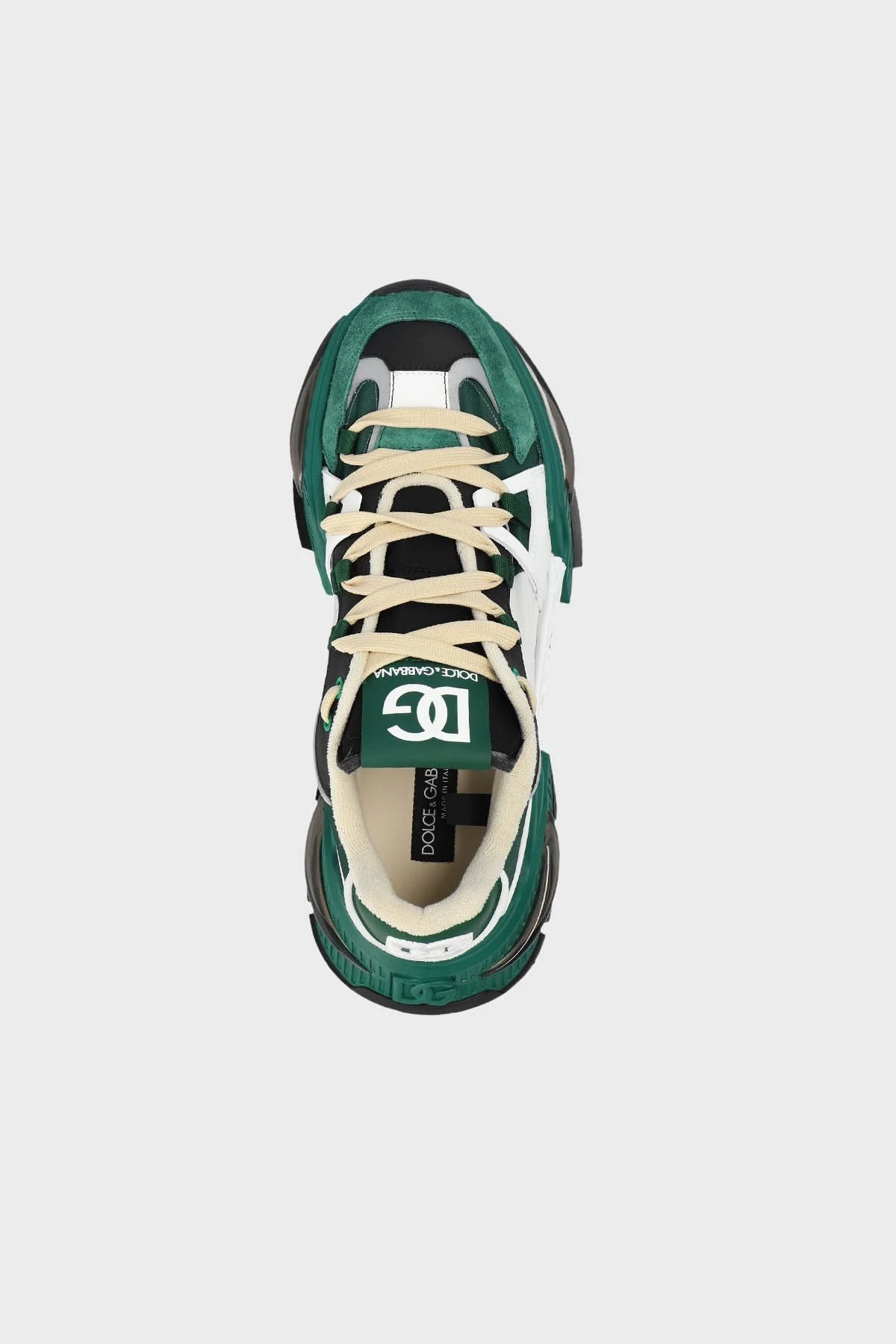 Dolce & Gabbana Logolu Deri Sneaker Erkek Ayakkabı CS1984 AK010 8B612 HAKİ - 5