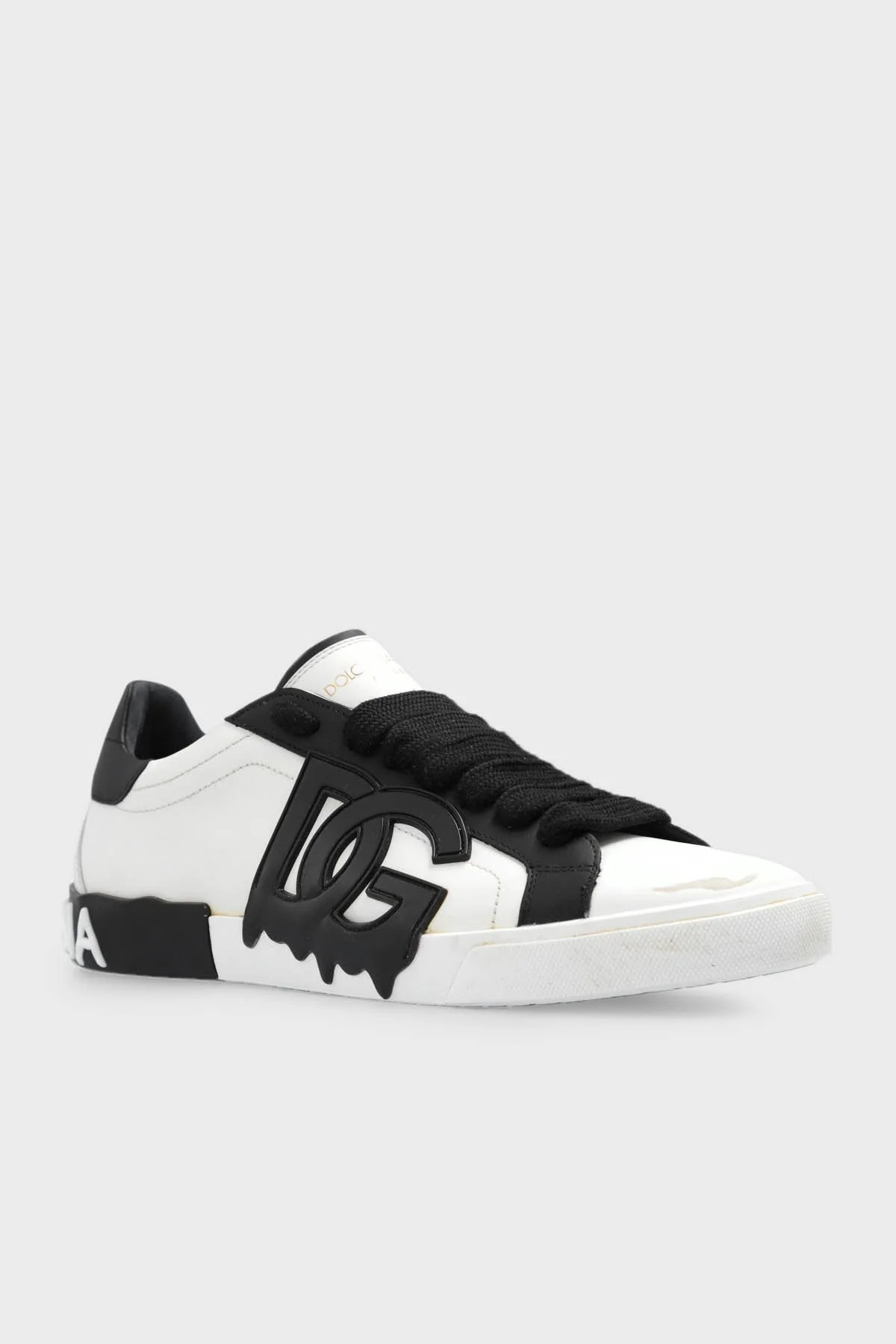 Dolce & Gabbana Logolu Deri Sneaker Erkek Ayakkabı CS2254 AQ192 89697 BEYAZ - 3