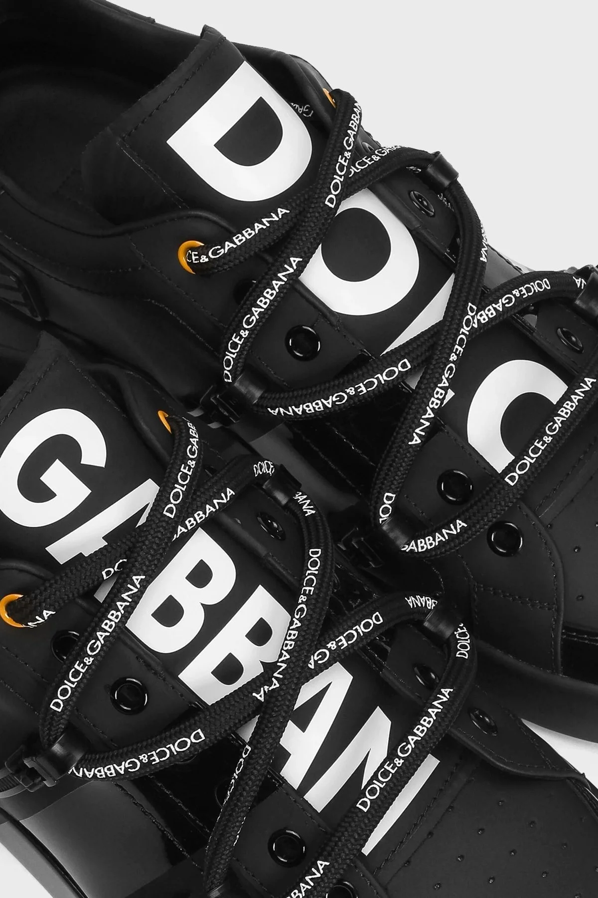 Dolce & Gabbana Logolu Deri Sneaker Erkek Ayakkabı CS2328 AJ986 89690 SİYAH - 9