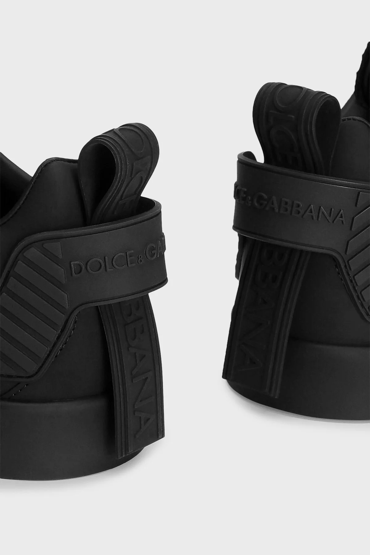 Dolce & Gabbana Logolu Deri Sneaker Erkek Ayakkabı CS2328 AJ986 89690 SİYAH - 10