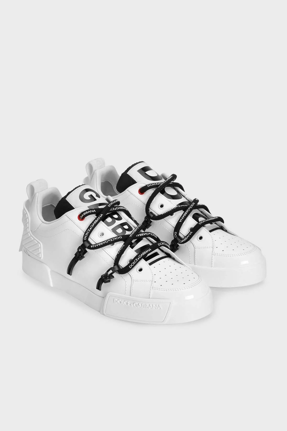 Dolce & Gabbana Logolu Deri Sneaker Erkek Ayakkabı CS2328 AJ986 89697 BEYAZ - 7
