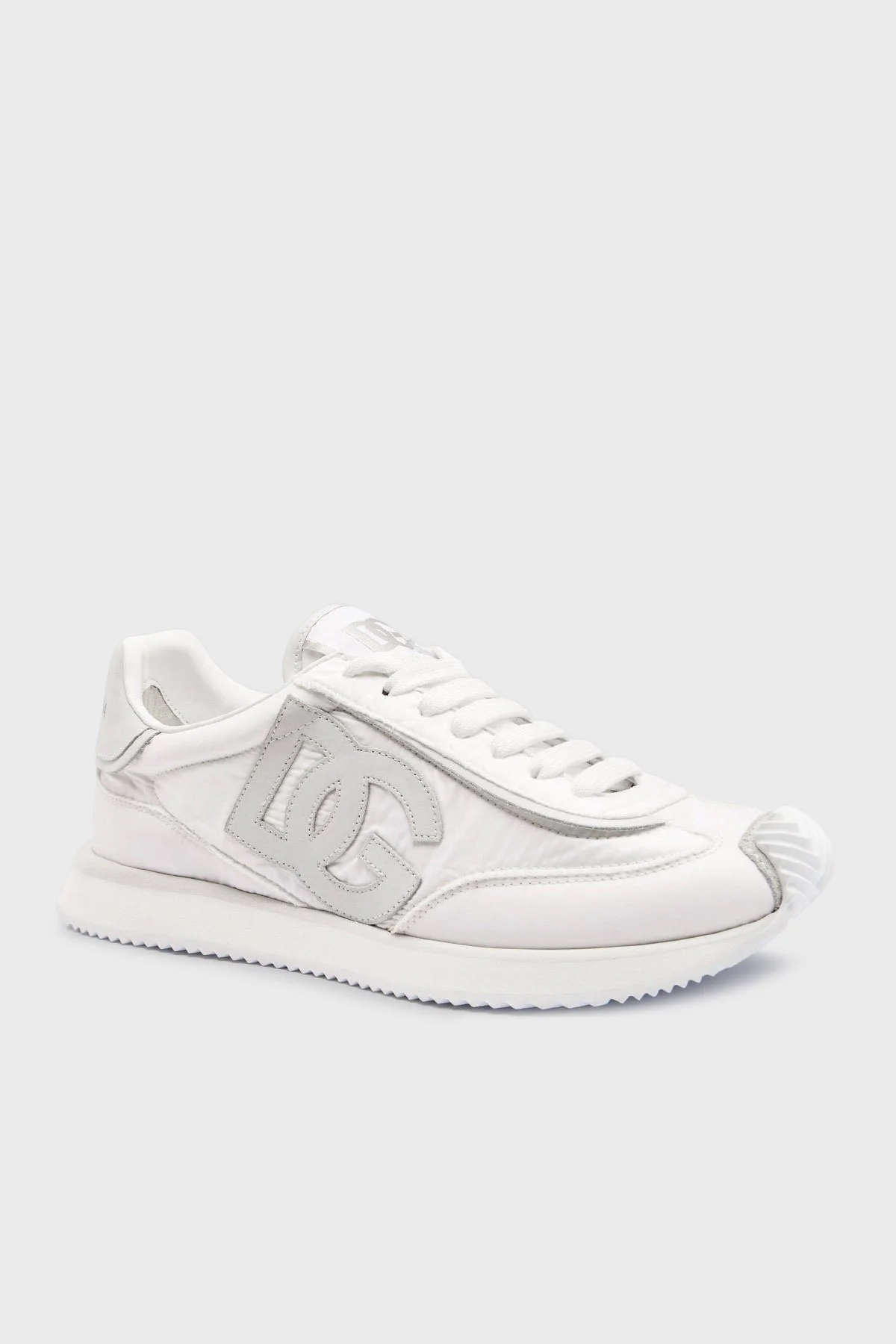 Dolce & Gabbana Logolu Hakiki Deri Karışımlı Sneaker Erkek Ayakkabı CS2288 AF992 80001 BEYAZ - 1