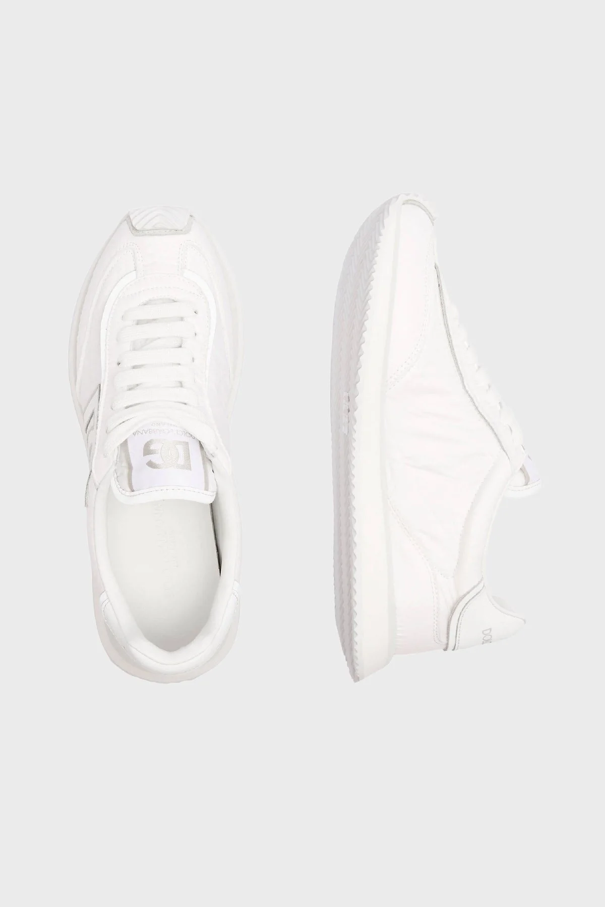 Dolce & Gabbana Logolu Hakiki Deri Karışımlı Sneaker Erkek Ayakkabı CS2288 AF992 80001 BEYAZ - 4