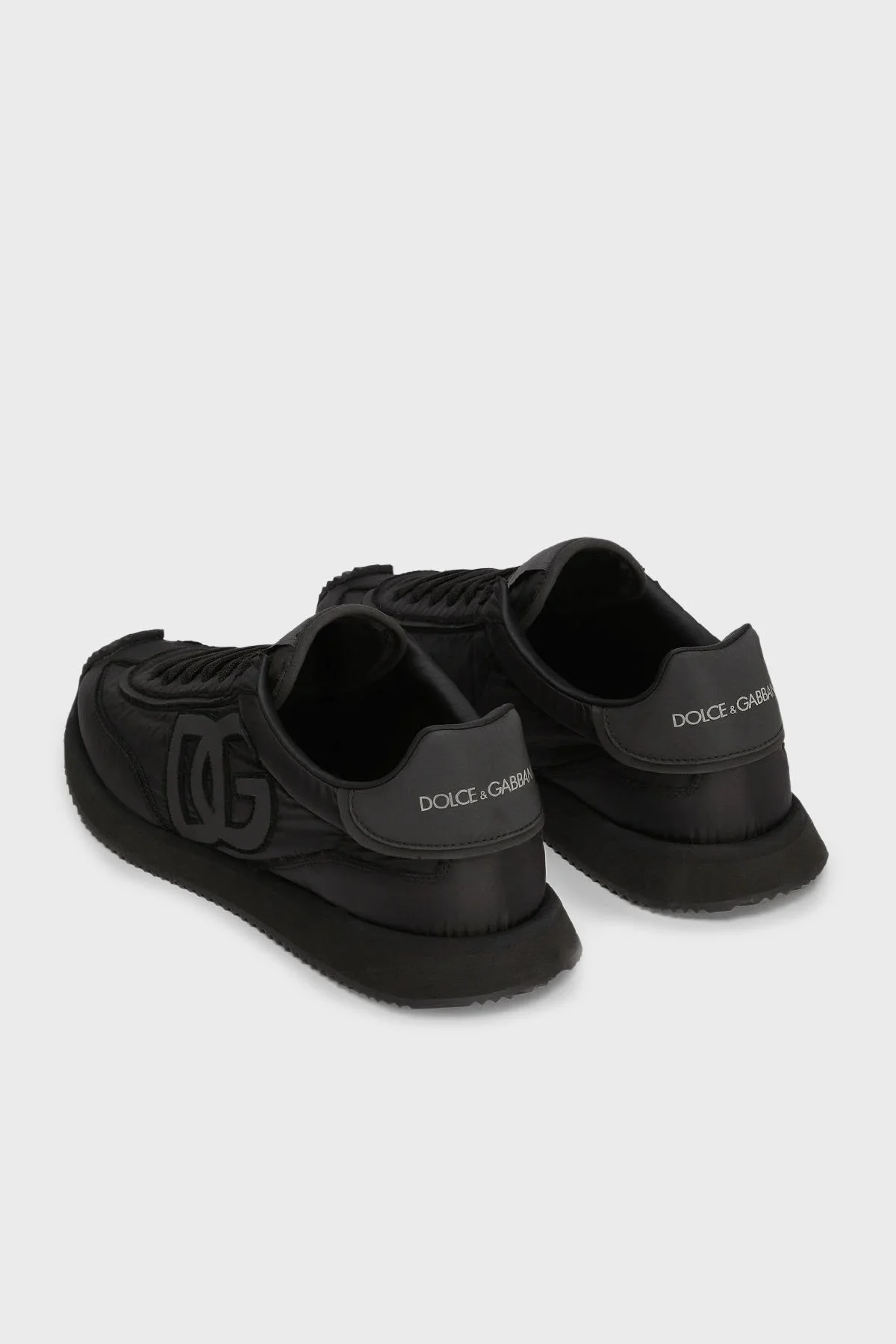 Dolce & Gabbana Logolu Hakiki Deri Karışımlı Sneaker Erkek Ayakkabı CS2288 AF992 80999 SİYAH - 4